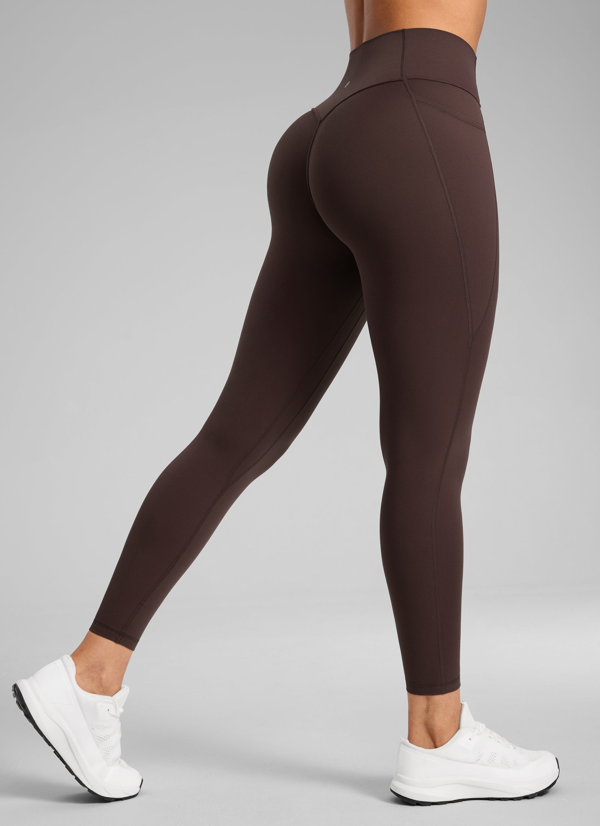 CRZ YOGA レディースButterlift フロントシームレス ポケットレギンス ホットファッジブラウン