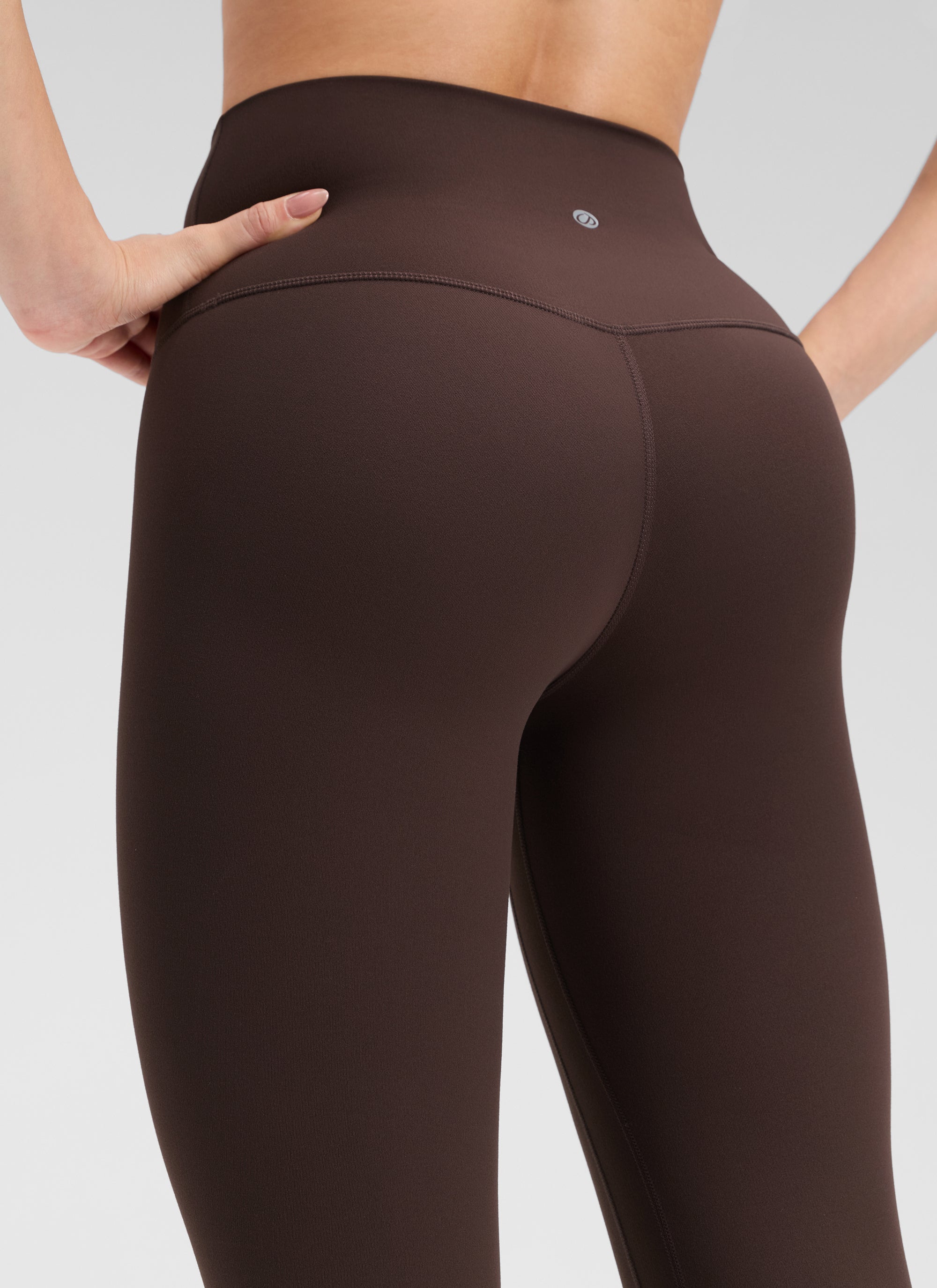 CRZ YOGA Quần legging Butterluxe nữ Butterluxe cạp cao, không đường may phía trước, dài 25 inch, màu nâu sô-cô-la nóng
