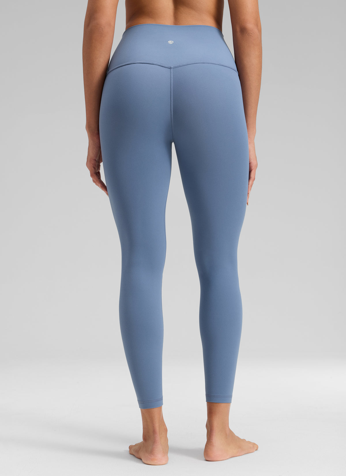 CRZ YOGA Women's Butterluxe Yoga High Rise No Front Seam Legging 25'' Washed Denim @model_info:Dany