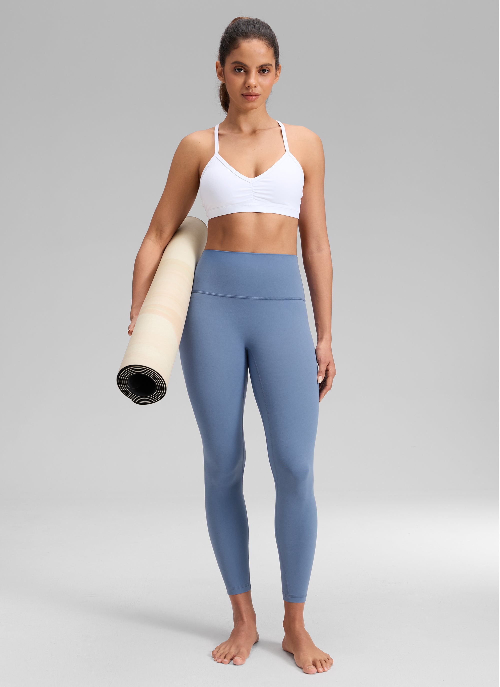 CRZ YOGA Quần legging Butterluxe nữ Butterluxe cạp cao, không đường may phía trước, dài 25 inch, chất liệu denim đã qua xử lý