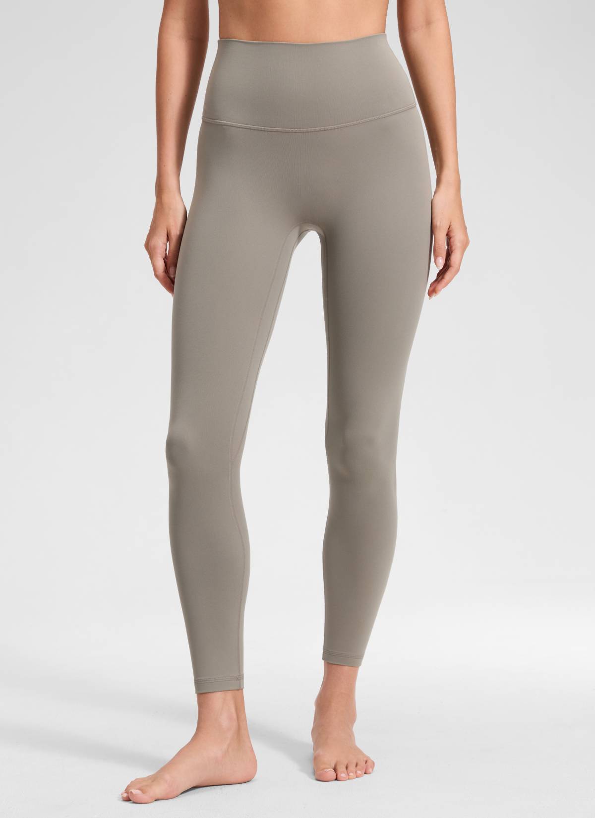 CRZ YOGA Quần legging Butterluxe nữ Butterluxe cạp cao, không đường may phía trước, dài 25 inch, màu xám tro ấm