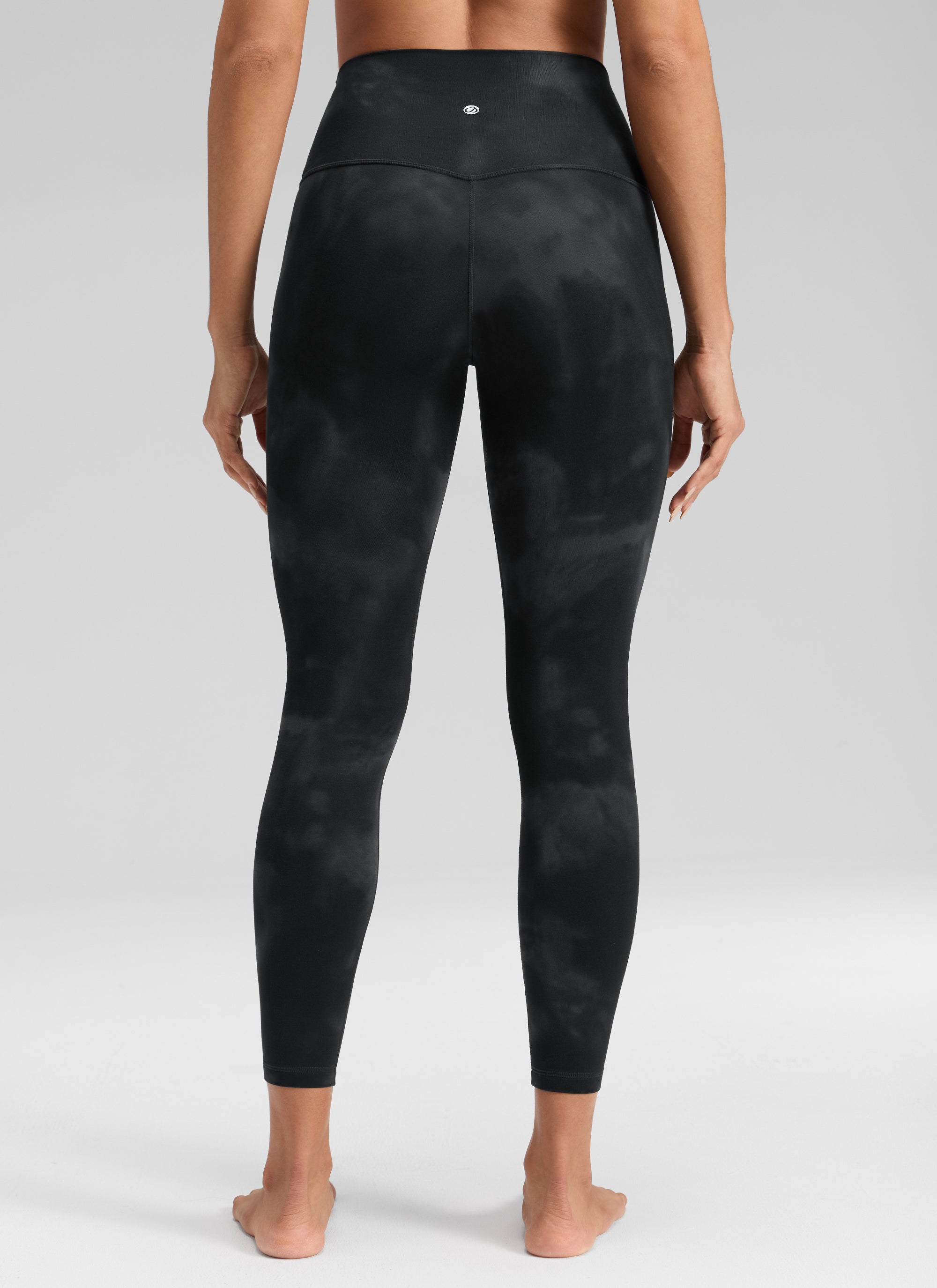CRZ YOGA Legging Yoga Butterluxe Pinggang Tinggi Tanpa Jahitan Depan Wanita 64 cm Motif Bunga Tie Dye Hitam