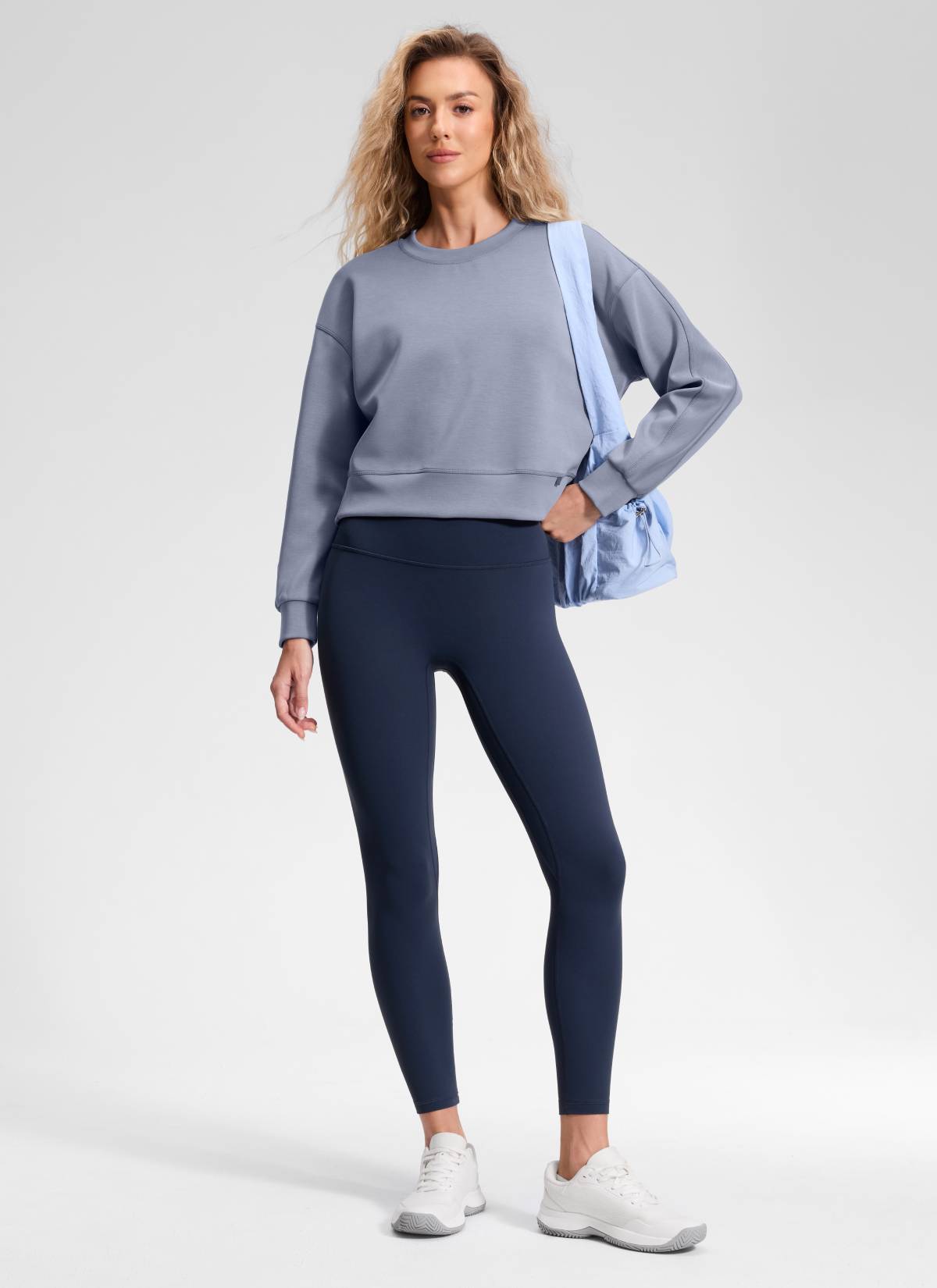 CRZ YOGA Quần legging Butterluxe nữ Butterluxe cạp cao, không đường may phía trước, dài 25 inch, màu Club Blue