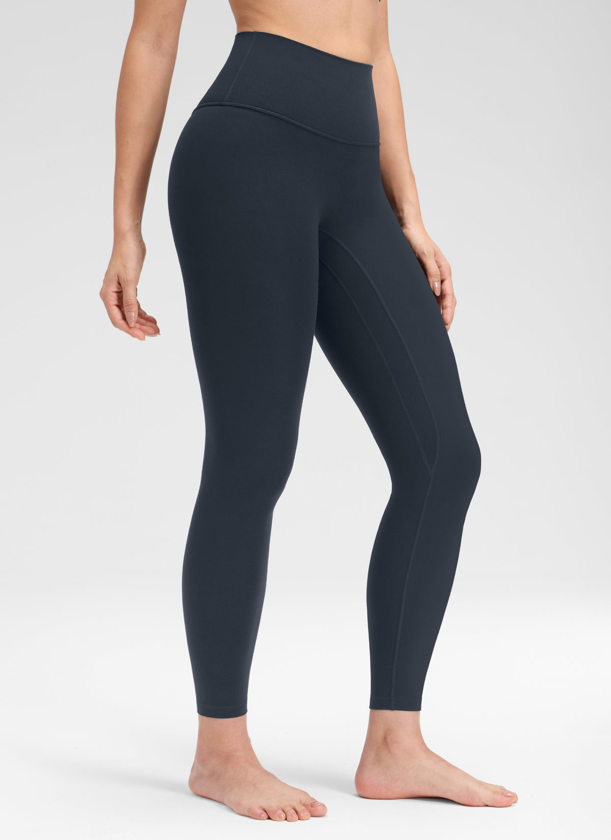 CRZ YOGA Women's Butterluxe Yoga High Rise No Front Seam Legging 25'' True Navy @model_info:Bruna