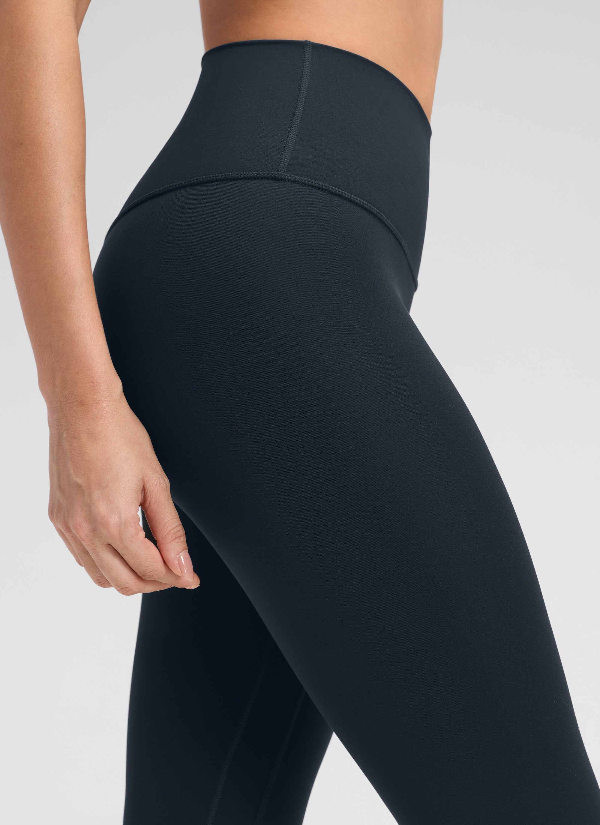CRZ YOGA Quần legging Butterluxe nữ Butterluxe cạp cao, không đường may phía trước, dài 25 inch, màu xanh navy đậm