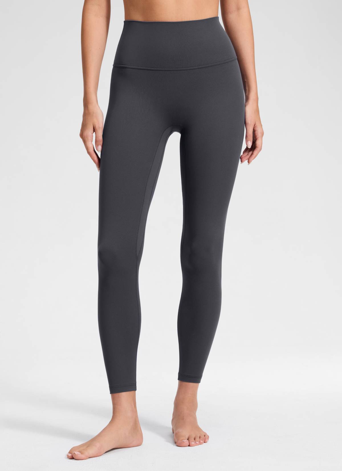 CRZ YOGA Quần legging Butterluxe nữ Butterluxe cạp cao, không đường may phía trước, dài 25 inch, màu xám graphite