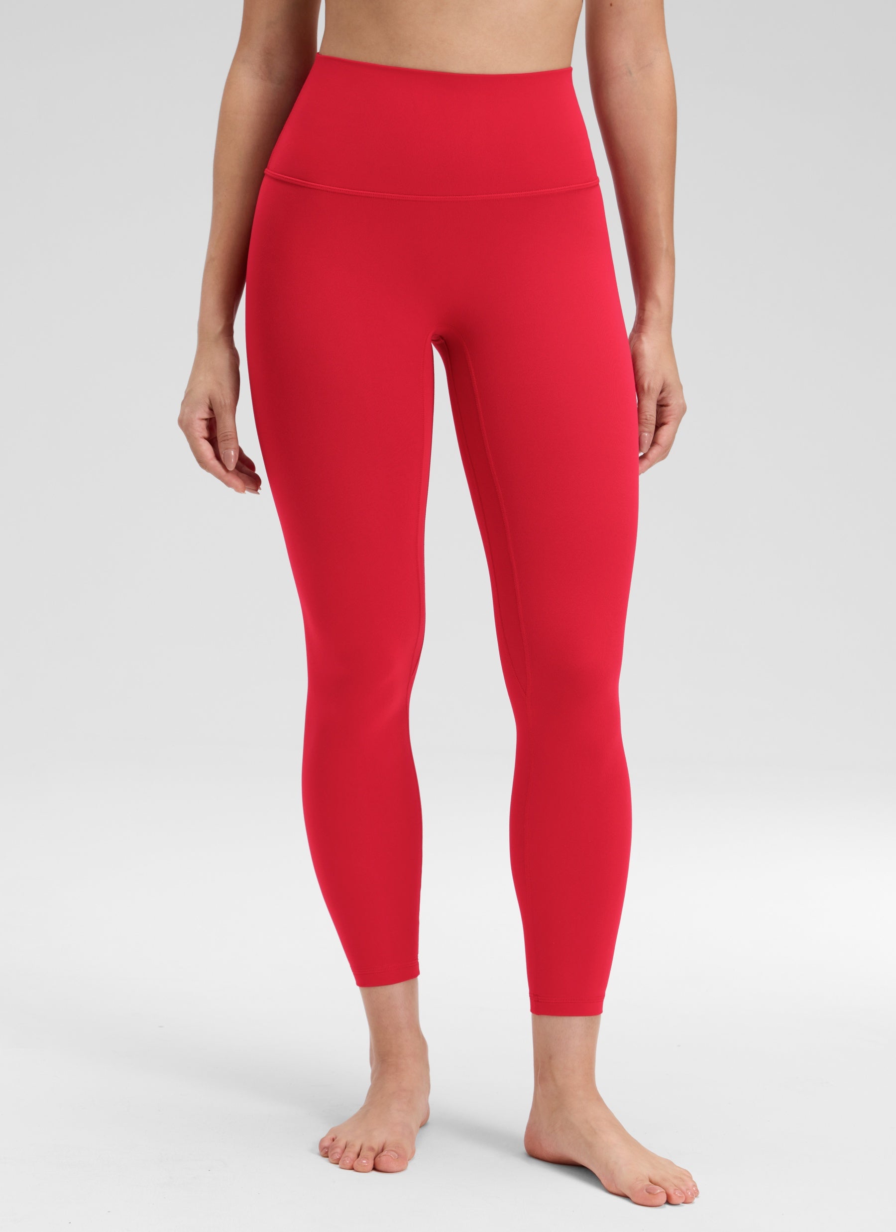 CRZ YOGA Legging Yoga Butterluxe Pinggang Tinggi Tanpa Jahitan Depan Wanita 64 cm Merah Lipstik