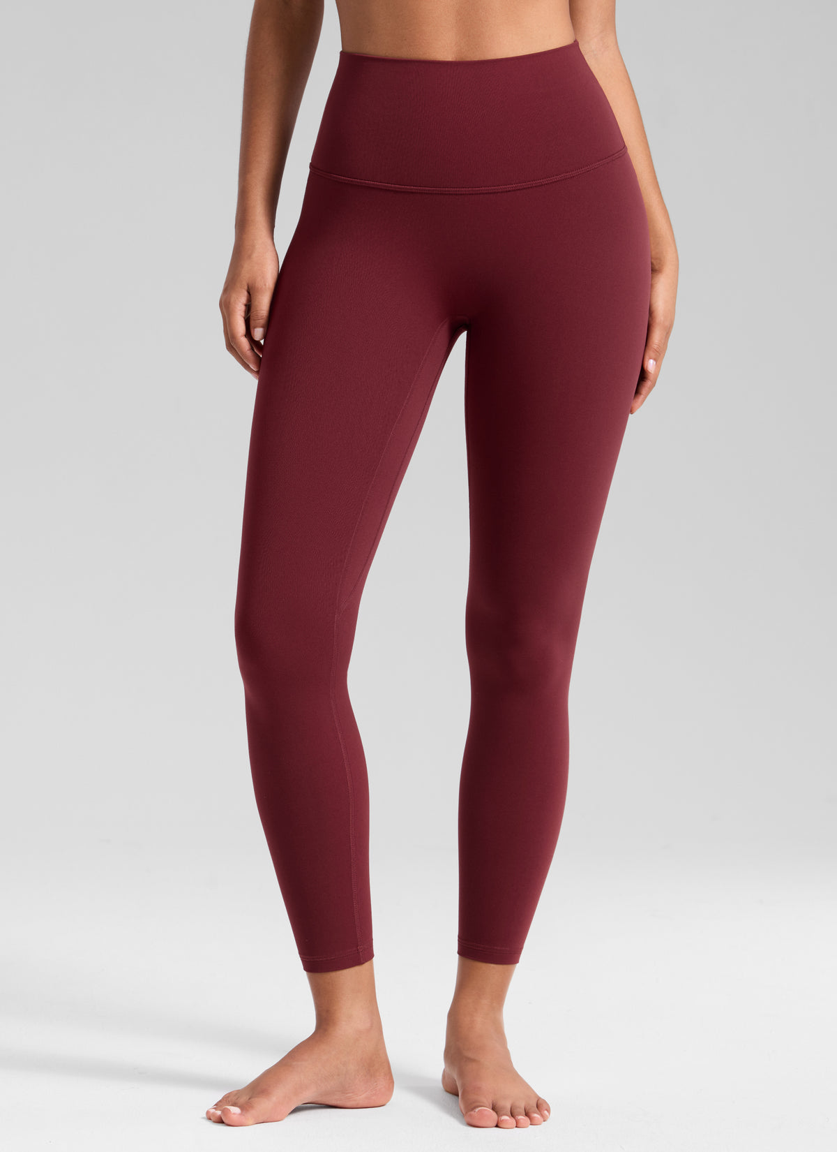 CRZ YOGA Women's Butterluxe Yoga High Rise No Front Seam Legging 25'' Burgundy Bay @model_info:T