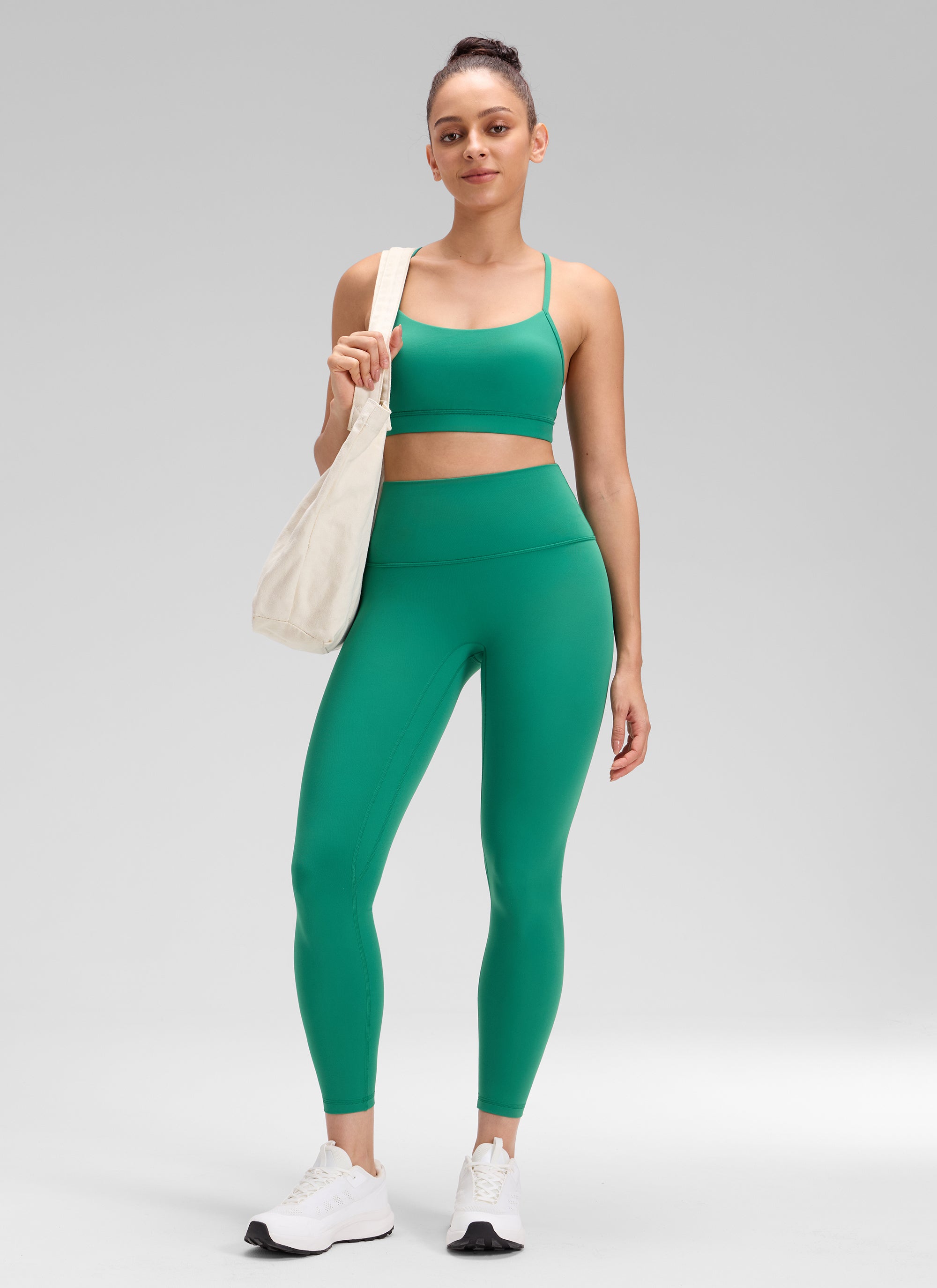 CRZ YOGA Quần legging Butterluxe nữ Butterluxe cạp cao, không đường may phía trước, dài 25 inch, màu xanh Cascadia