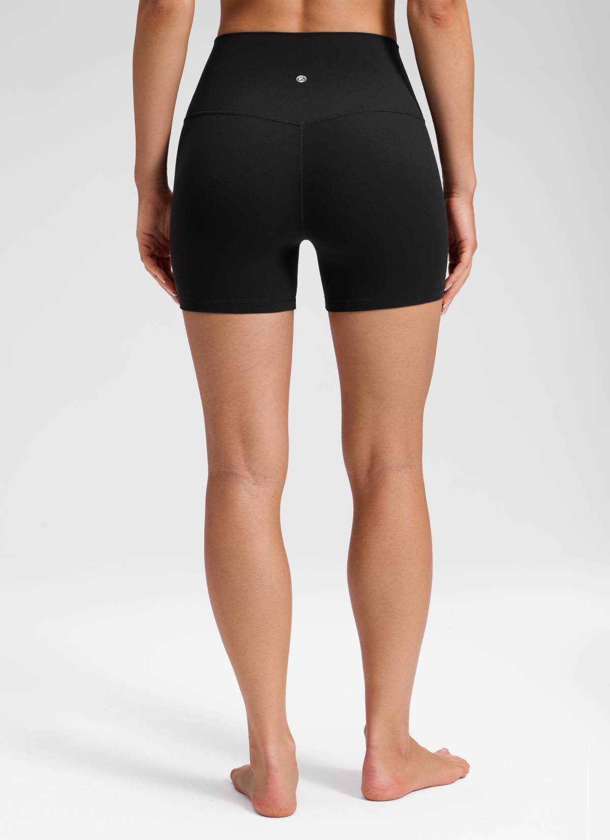 CRZ YOGA Wanita Butterluxe Seluar Pendek Yoga Tinggi Tanpa Jahitan Depan 4'' Hitam