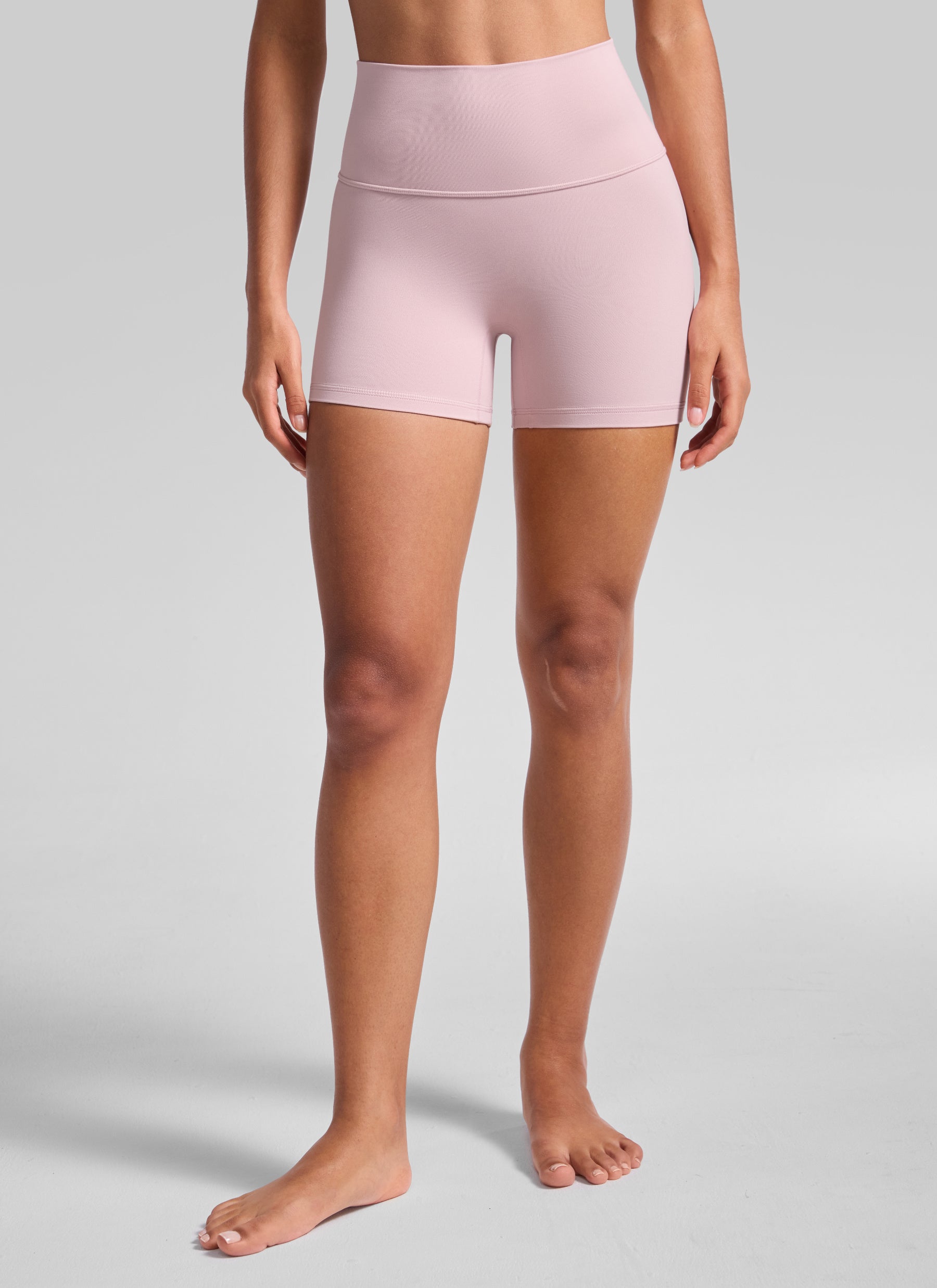 CRZ YOGA Wanita Butterluxe Seluar Pendek Yoga Tinggi Tanpa Jahitan Depan 4'' Pink Haze