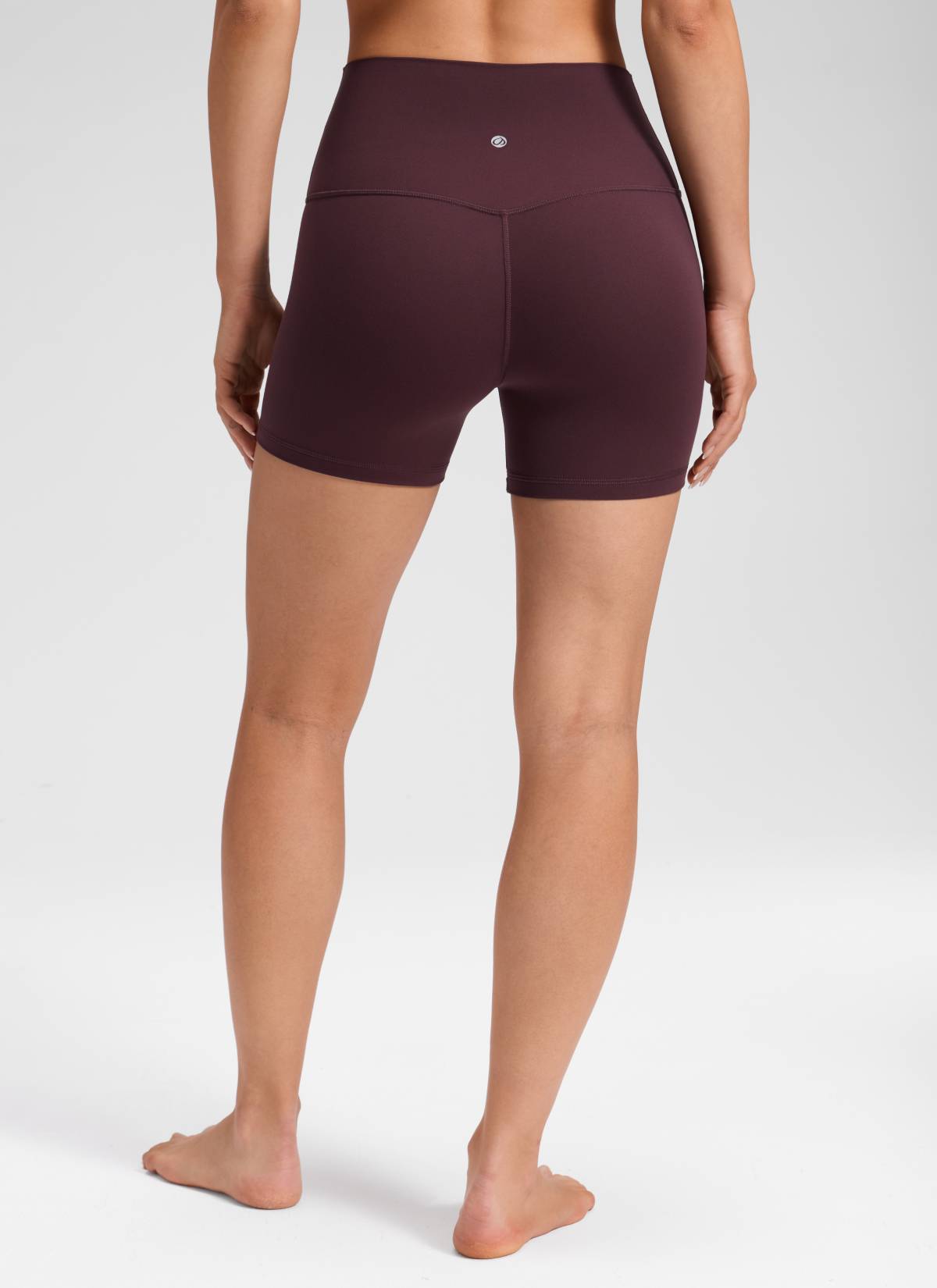 CRZ YOGA Wanita Butterluxe Seluar Pendek Yoga Tinggi Tanpa Jahitan Depan Plum Masak 4''