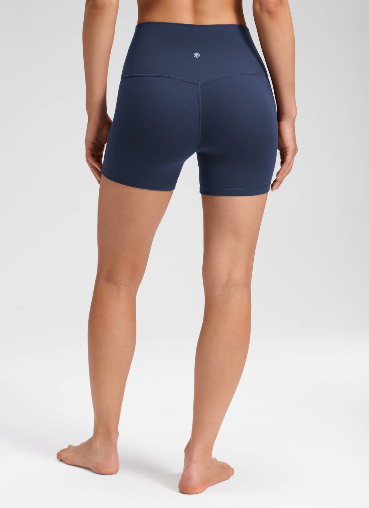 CRZ YOGA Wanita Butterluxe Seluar Pendek Yoga Tinggi Tanpa Jahitan Depan 4'' Biru Kelab