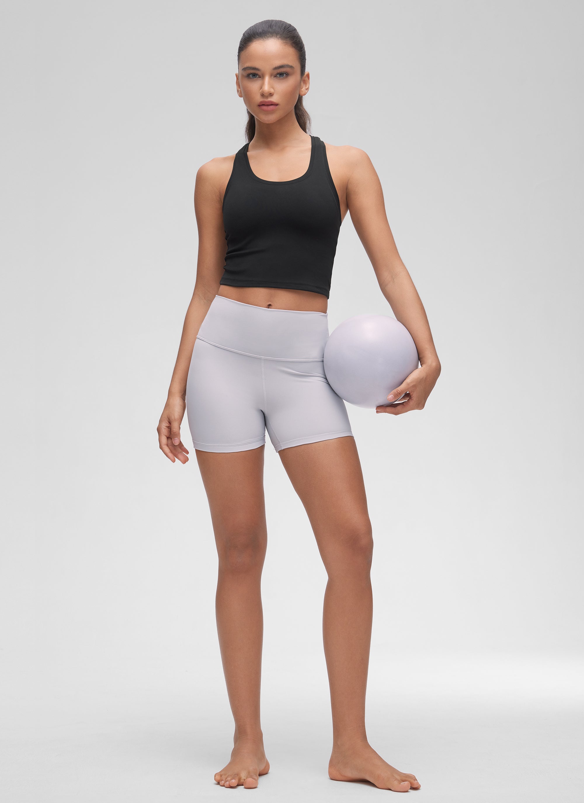 CRZ YOGA Áo thun yoga ngắn tay cổ tròn, lưng khoét sâu dành cho nữ " Butterluxe " màu đen