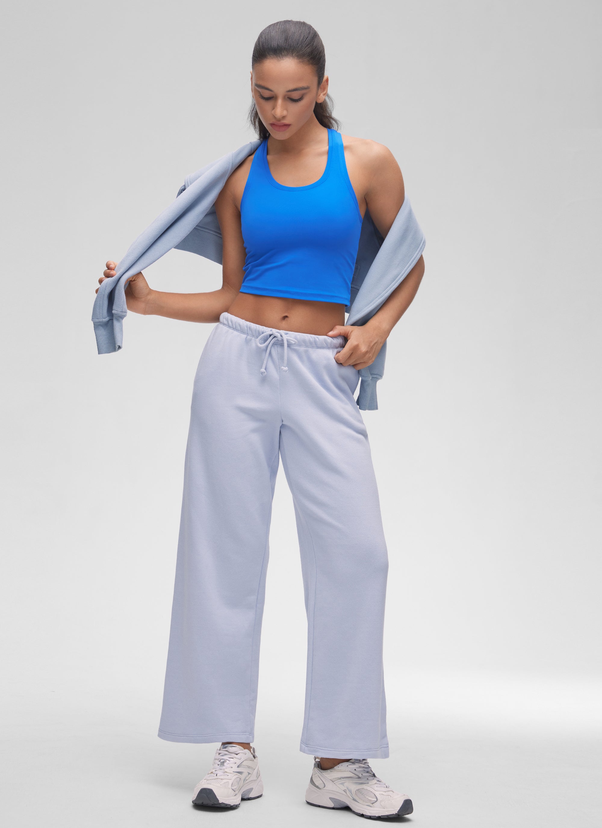 CRZ YOGA Áo thun yoga ngắn tay cổ tròn, lưng khoét sâu dành cho nữ " Butterluxe " màu xanh lấp lánh