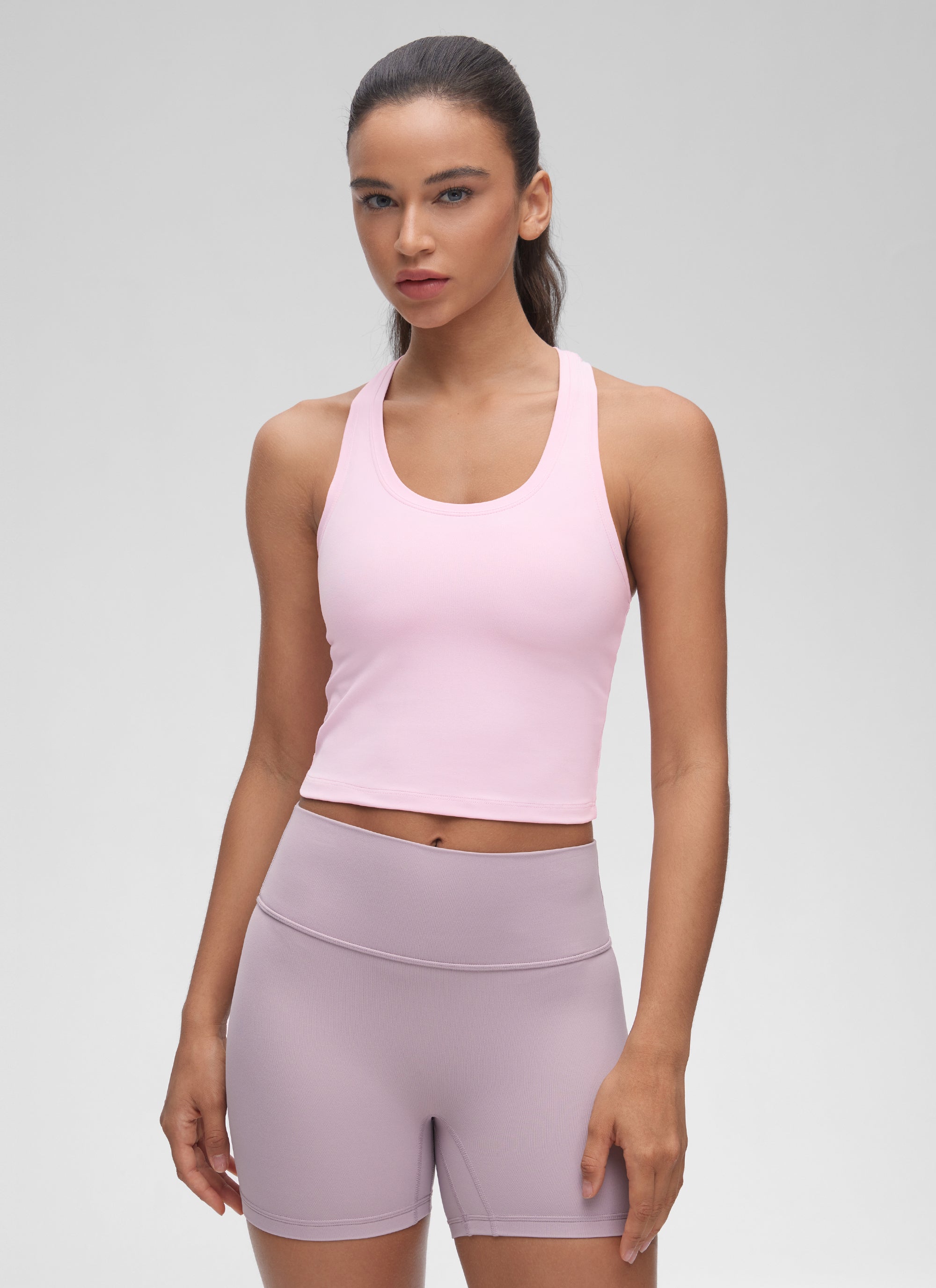 CRZ YOGA Áo thun yoga ngắn tay cổ tròn, lưng bơi dành cho nữ " Butterluxe " màu hồng hoa mẫu đơn