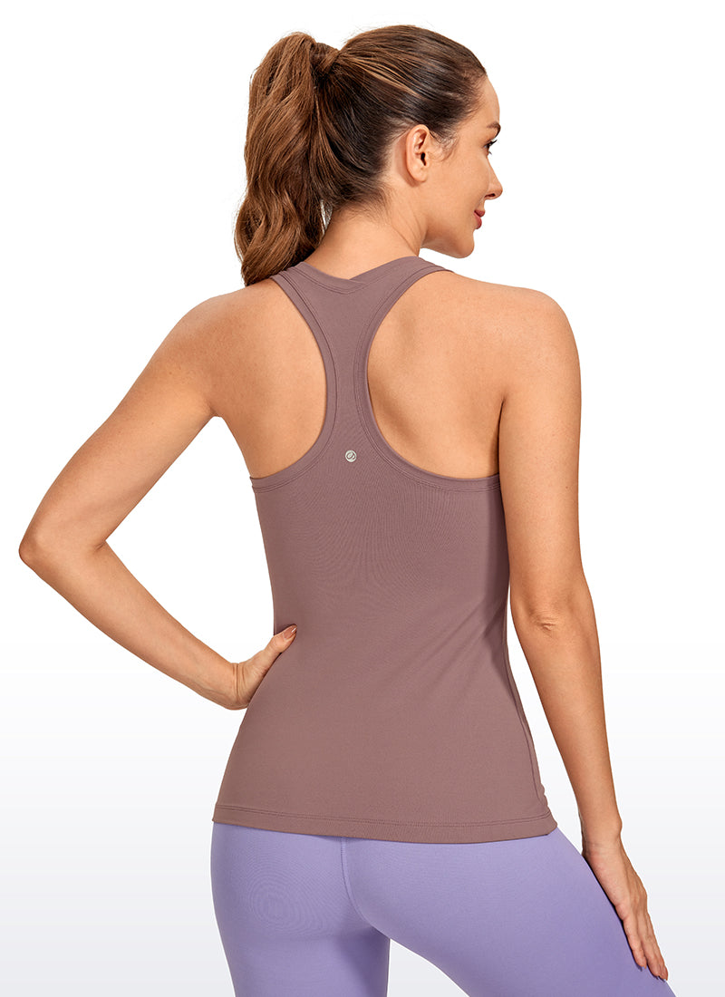CRZ YOGA เสื้อโยคะสำหรับผู้หญิงแบบสลิมฟิตButterluxe แบบแทงค์ Racerback สีม่วงอ่อน