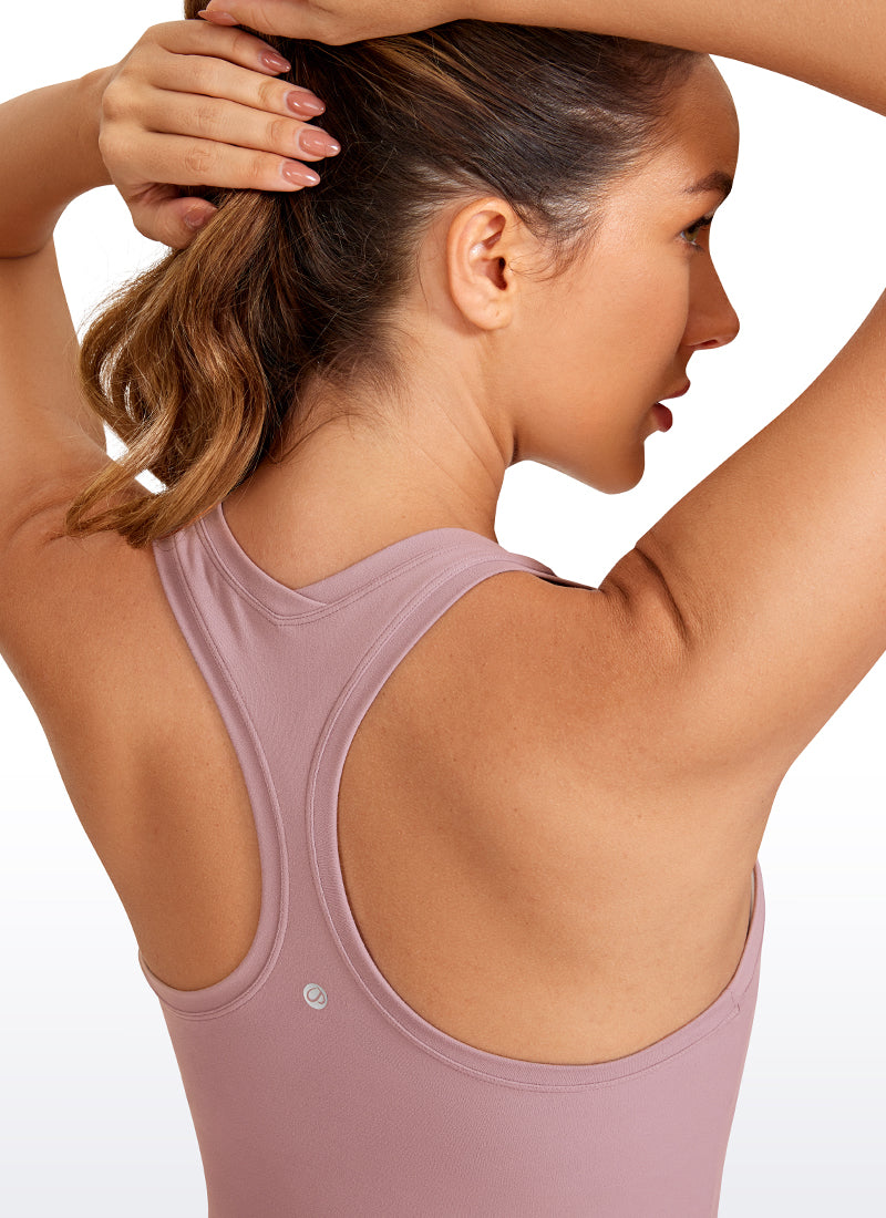 CRZ YOGA Tank Top Sukan Wanita Regular Fit Butterluxe Leher Bulat Racerback Ungu Wangi Ros