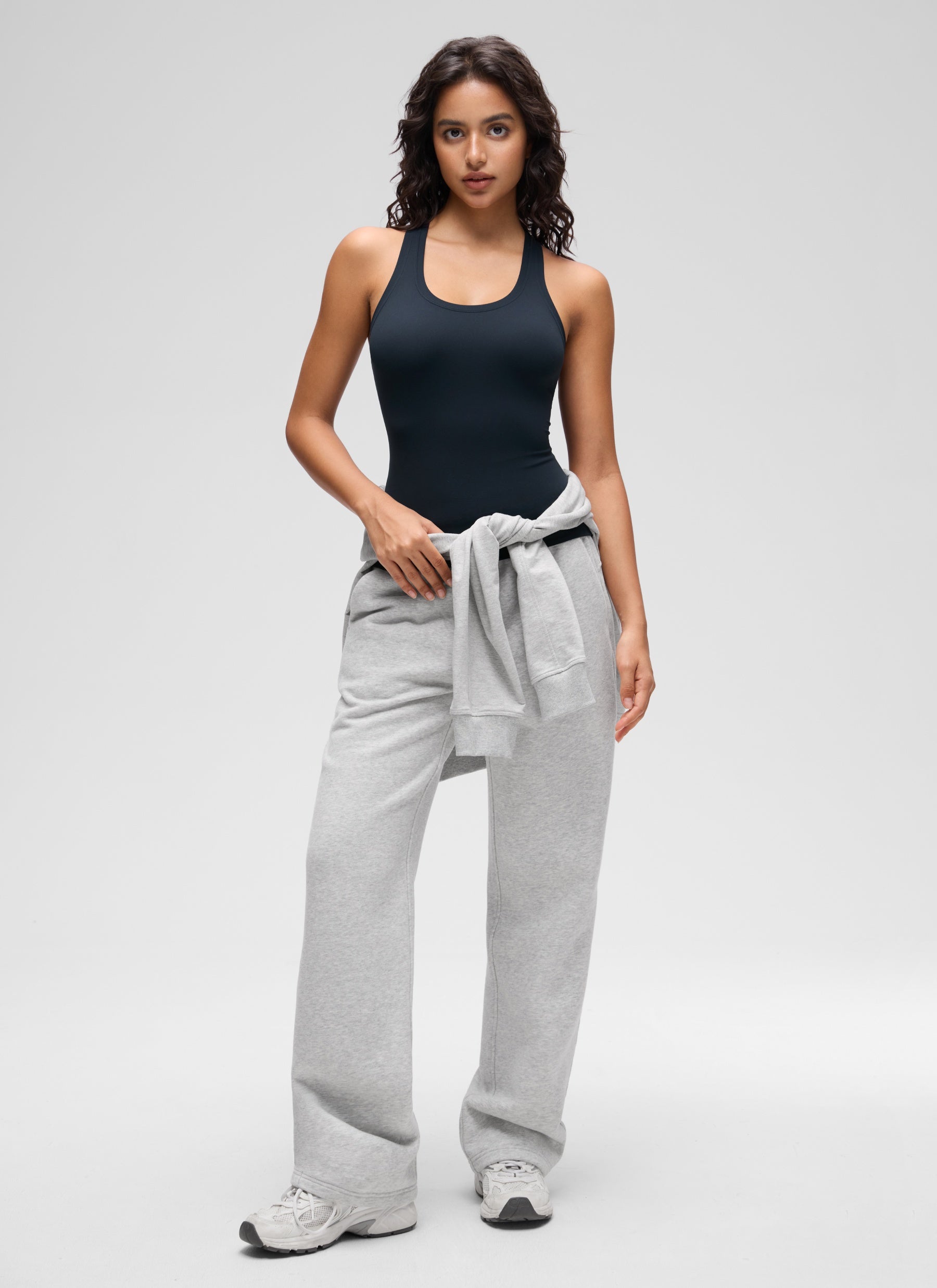 CRZ YOGA Tank Top Sukan Wanita Regular Fit Butterluxe Leher Bulat Racerback Biru Navy Tulen