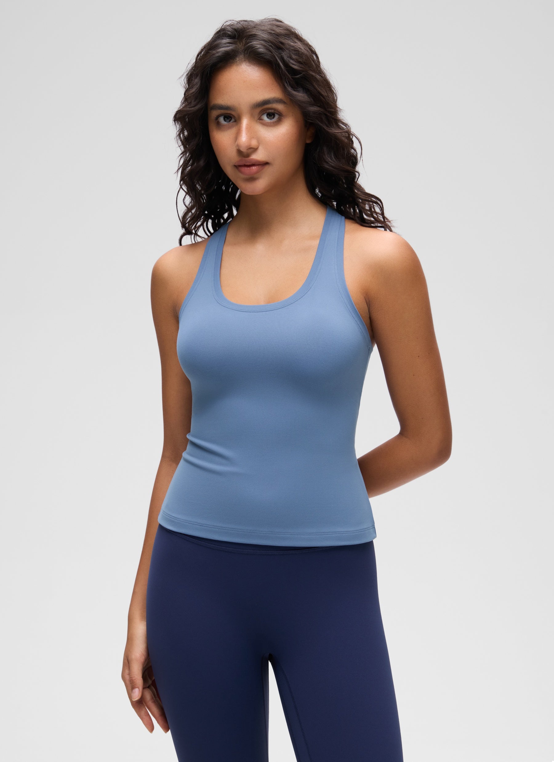 CRZ YOGA Tank Top Sukan Wanita Regular Fit Butterluxe Leher Bulat Racerback Biru Oasis