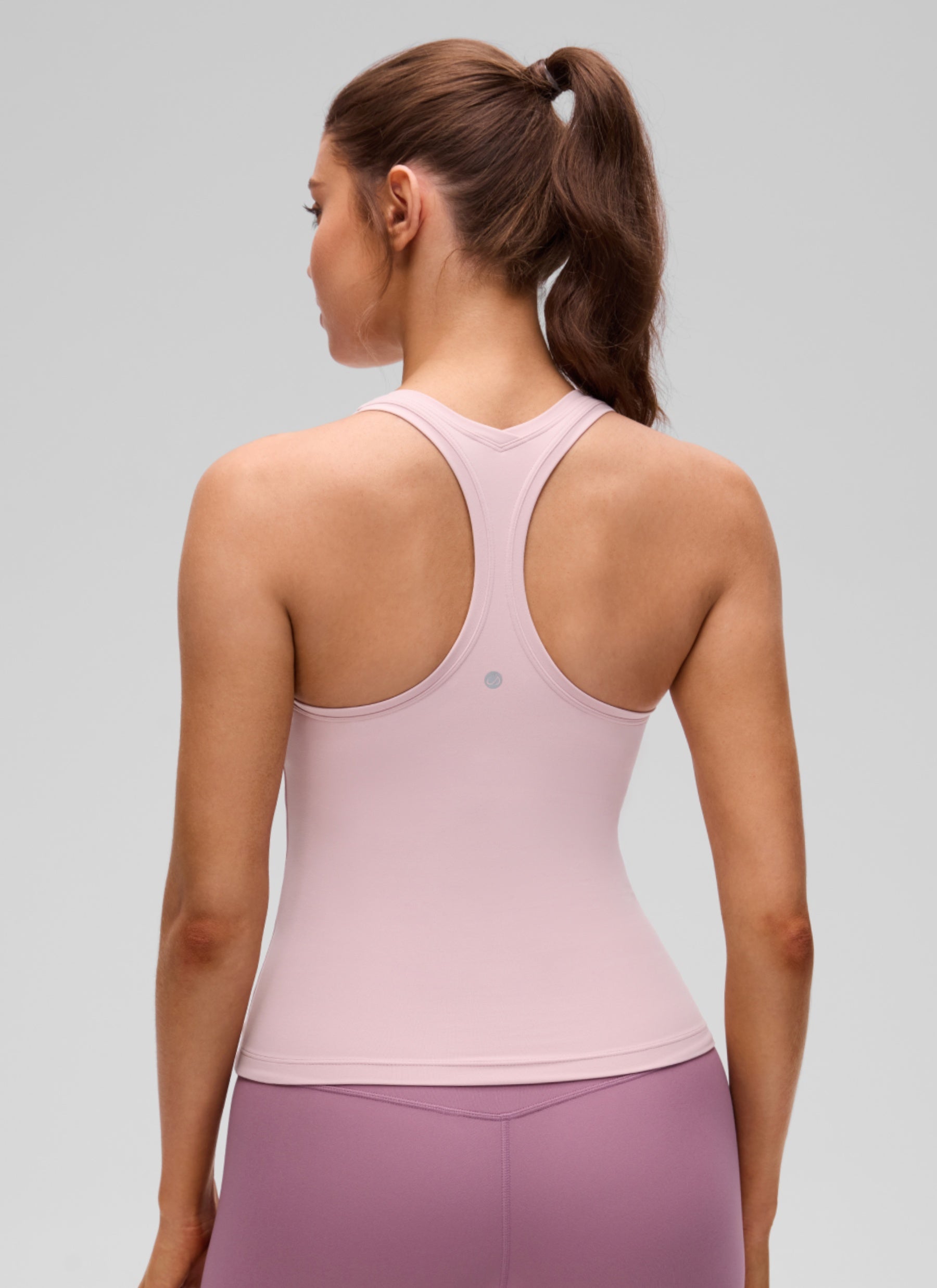 CRZ YOGA Tank Top Sukan Wanita Regular Fit Butterluxe Leher Bulat Racerback Merah Jambur Jerebu