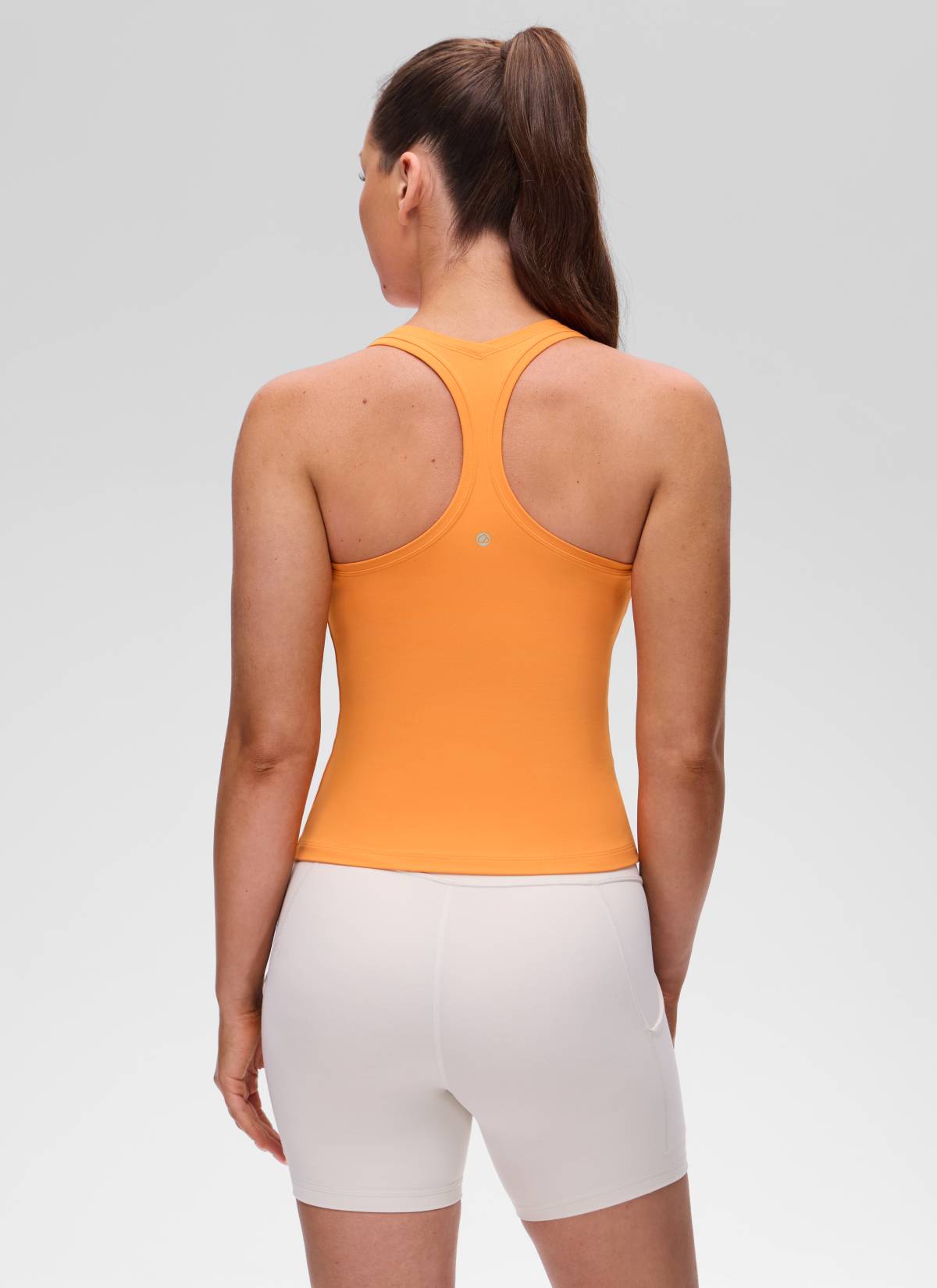 CRZ YOGA Tank Top Sukan Wanita Regular Fit Butterluxe Leher Bulat Racerback Oren Harimau