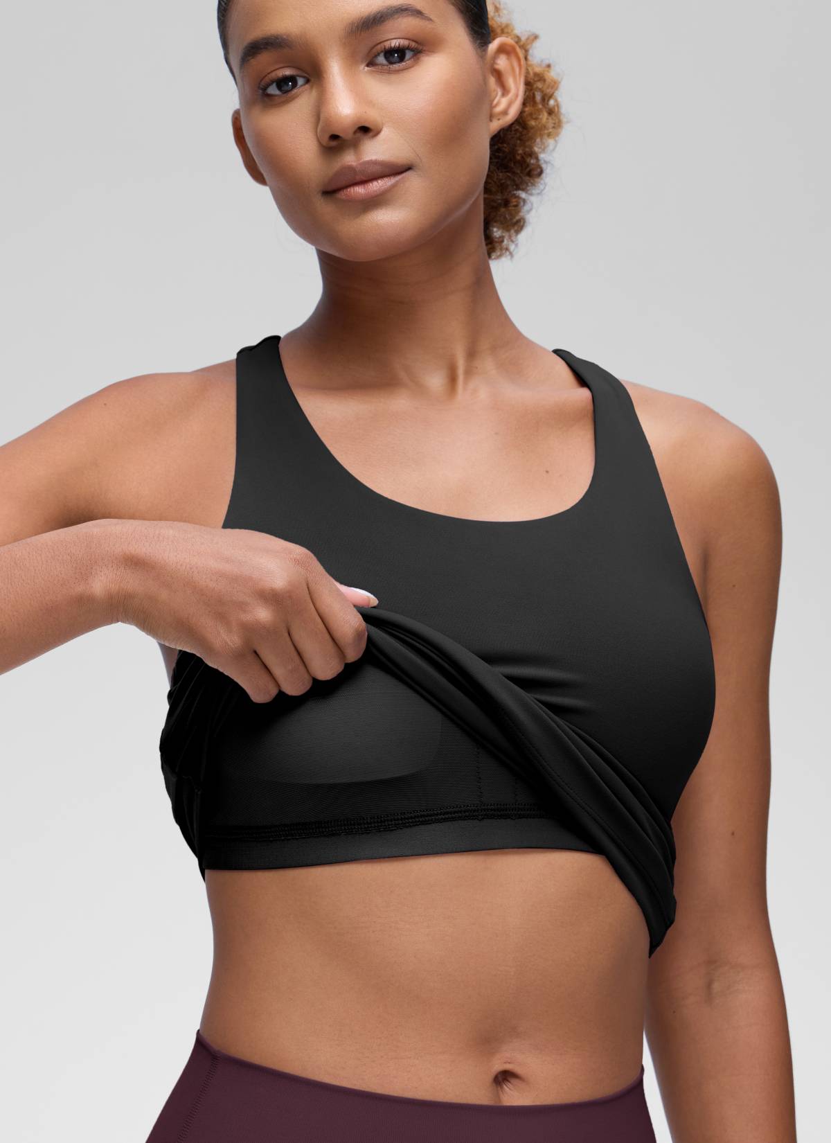 Áo thun yoga ôm sát dành cho nữ CRZ YOGA - Mẫu " Butterluxe " - Áo ba lỗ có áo lót tích hợp - Màu đen