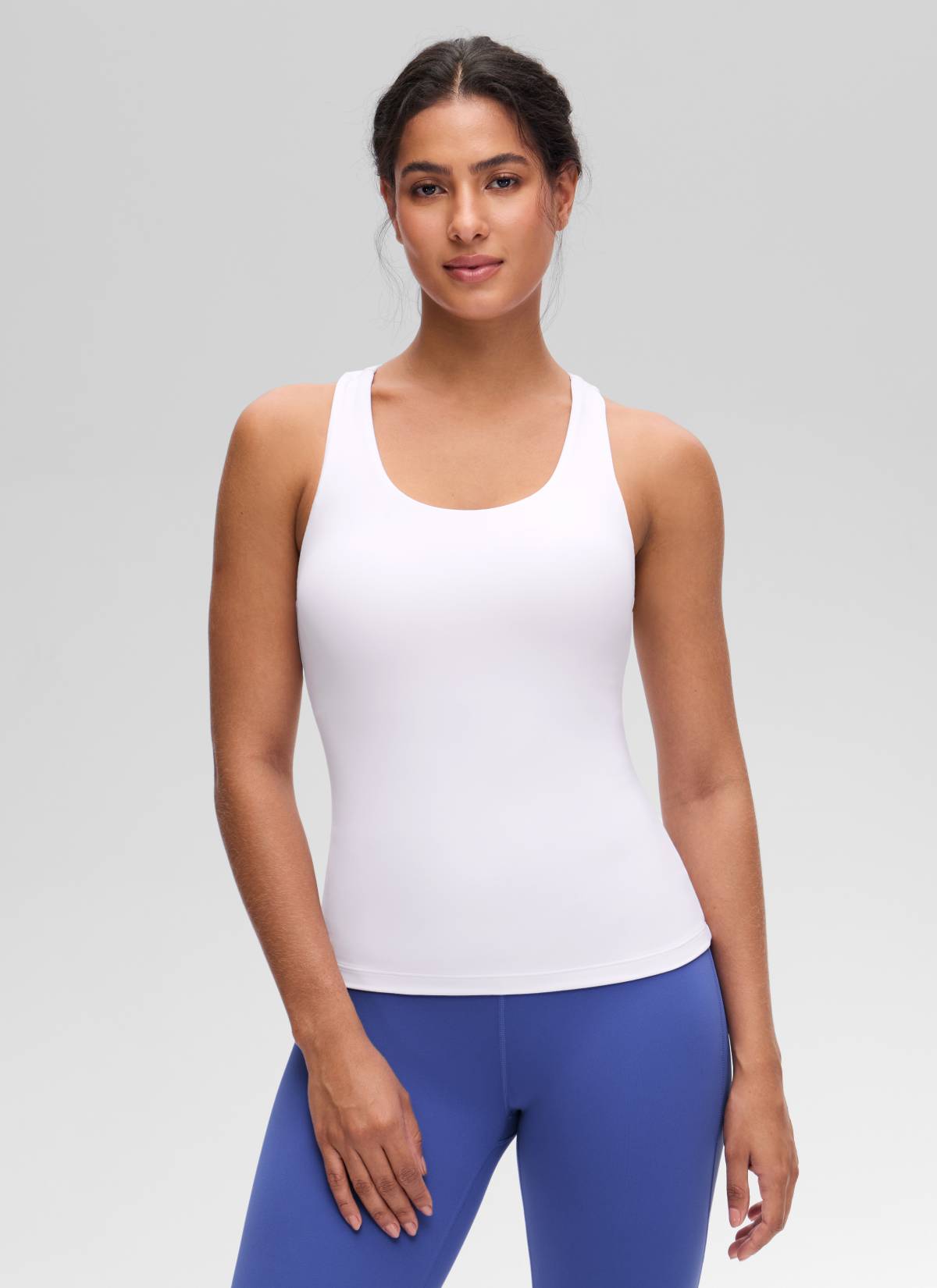 Áo thun yoga ôm sát dành cho nữ CRZ YOGA - Mẫu áo ba lỗ có áo lót tích hợp " Butterluxe " - Màu trắng