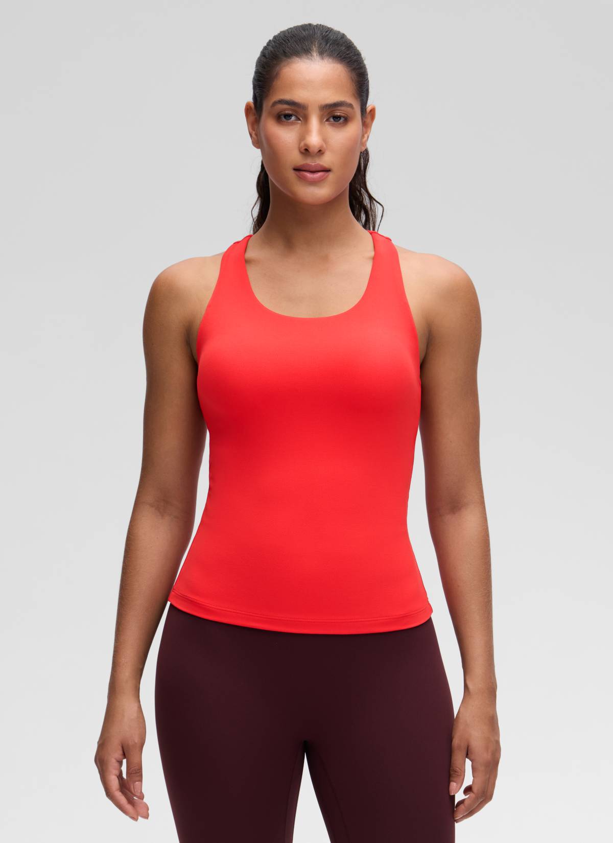 Áo thun yoga ôm sát dành cho nữ CRZ YOGA - Mẫu áo ba lỗ có áo lót tích hợp " Butterluxe " - Màu đỏ đậm
