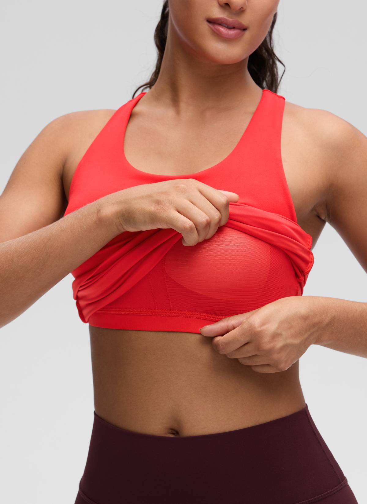 Áo thun yoga ôm sát dành cho nữ CRZ YOGA - Mẫu áo ba lỗ có áo lót tích hợp " Butterluxe " - Màu đỏ đậm