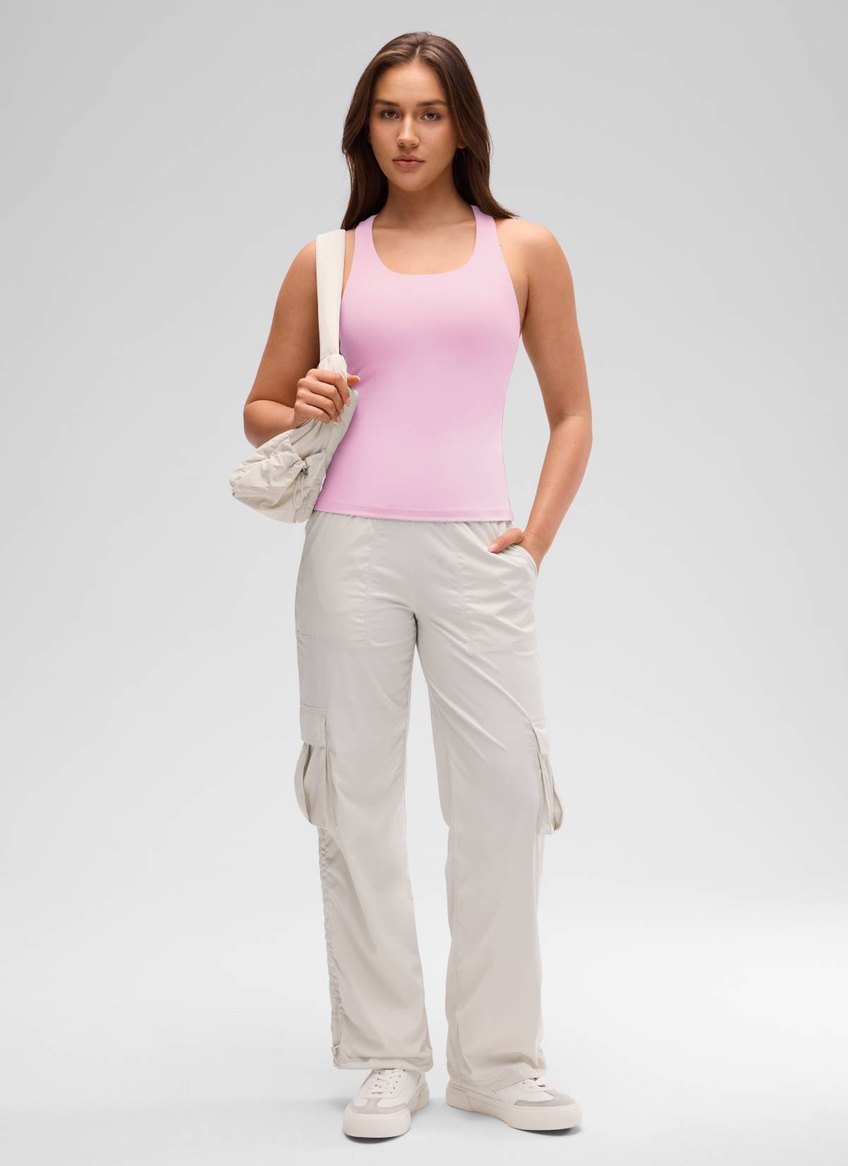 Áo thun yoga ôm sát dành cho nữ CRZ YOGA - Mẫu áo ba lỗ có áo lót tích hợp " Butterluxe " màu hồng hoa mẫu đơn
