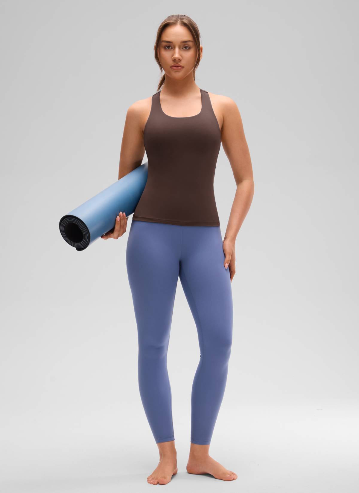 Áo thun yoga ôm sát dành cho nữ CRZ YOGA - Mẫu áo ba lỗ có áo lót tích hợp " Butterluxe " - Màu nâu sô-cô-la nóng