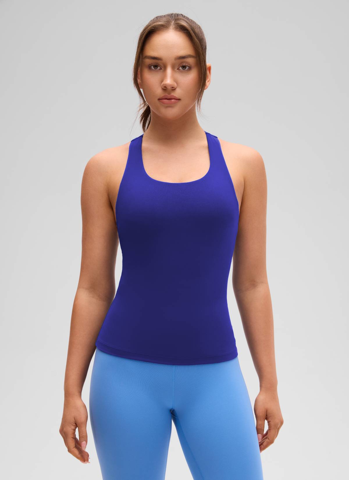 Áo thun yoga ôm sát dành cho nữ CRZ YOGA - Mẫu áo ba lỗ có áo lót tích hợp " Butterluxe " - Màu xanh Larkspur