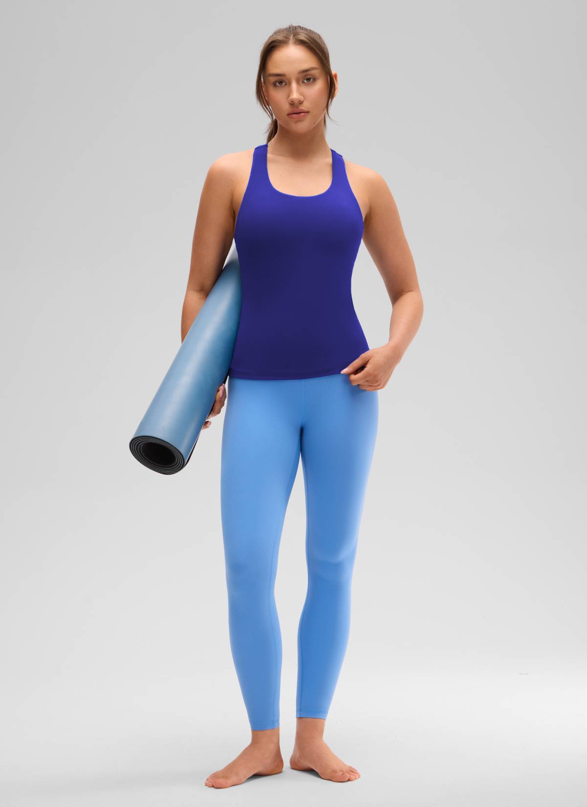 Áo thun yoga ôm sát dành cho nữ CRZ YOGA - Mẫu áo ba lỗ có áo lót tích hợp " Butterluxe " - Màu xanh Larkspur