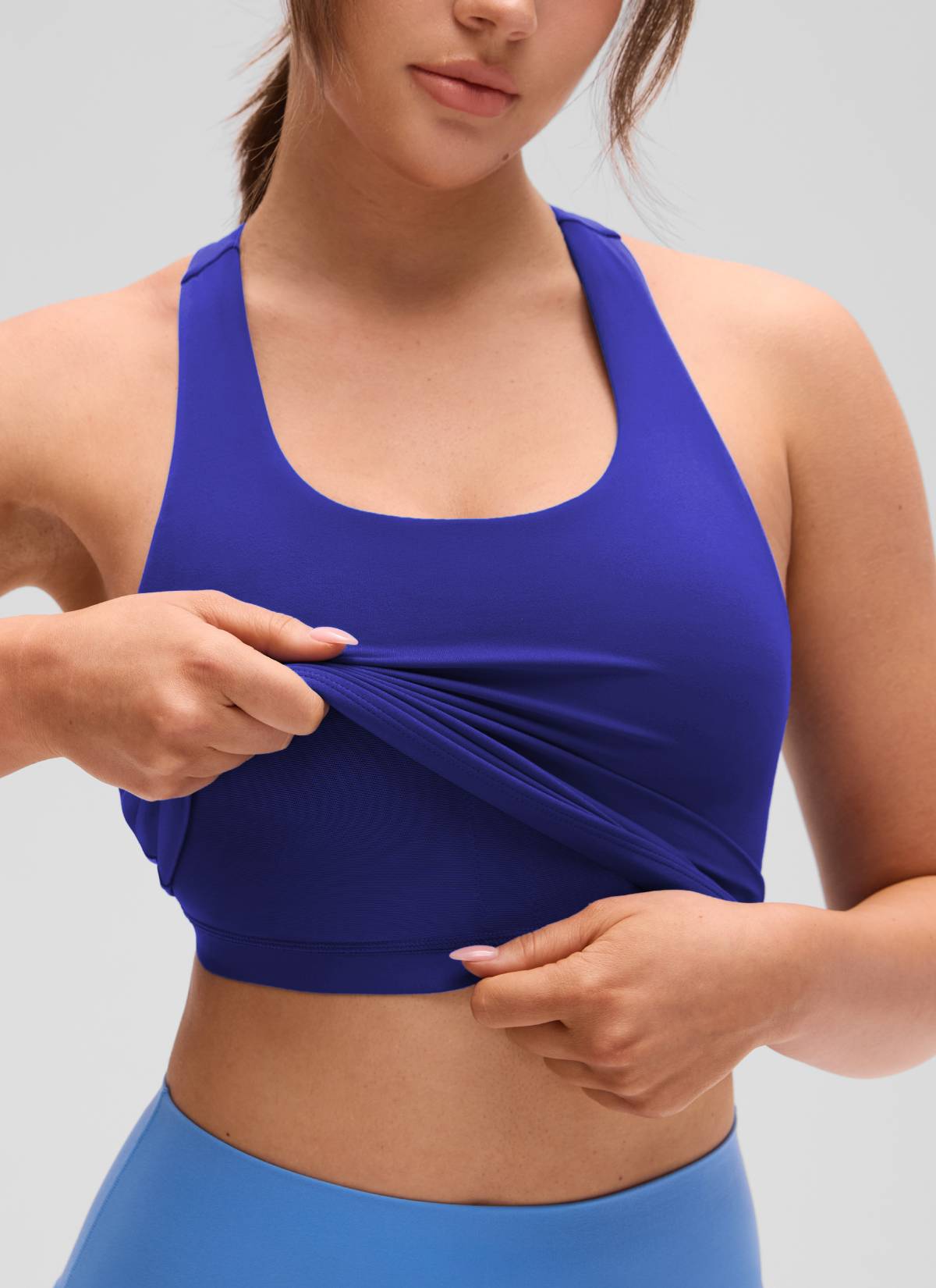 Áo thun yoga ôm sát dành cho nữ CRZ YOGA - Mẫu áo ba lỗ có áo lót tích hợp " Butterluxe " - Màu xanh Larkspur