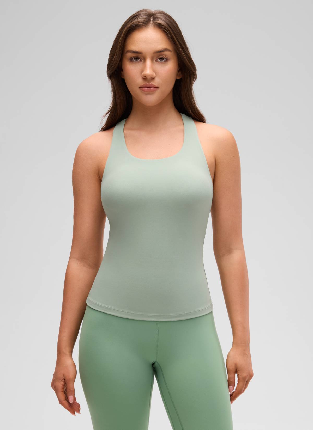 Áo thun yoga ôm sát dành cho nữ CRZ YOGA - Mẫu " Butterluxe " - Áo ba lỗ có áo lót tích hợp - Màu xanh lá cây Palm Court