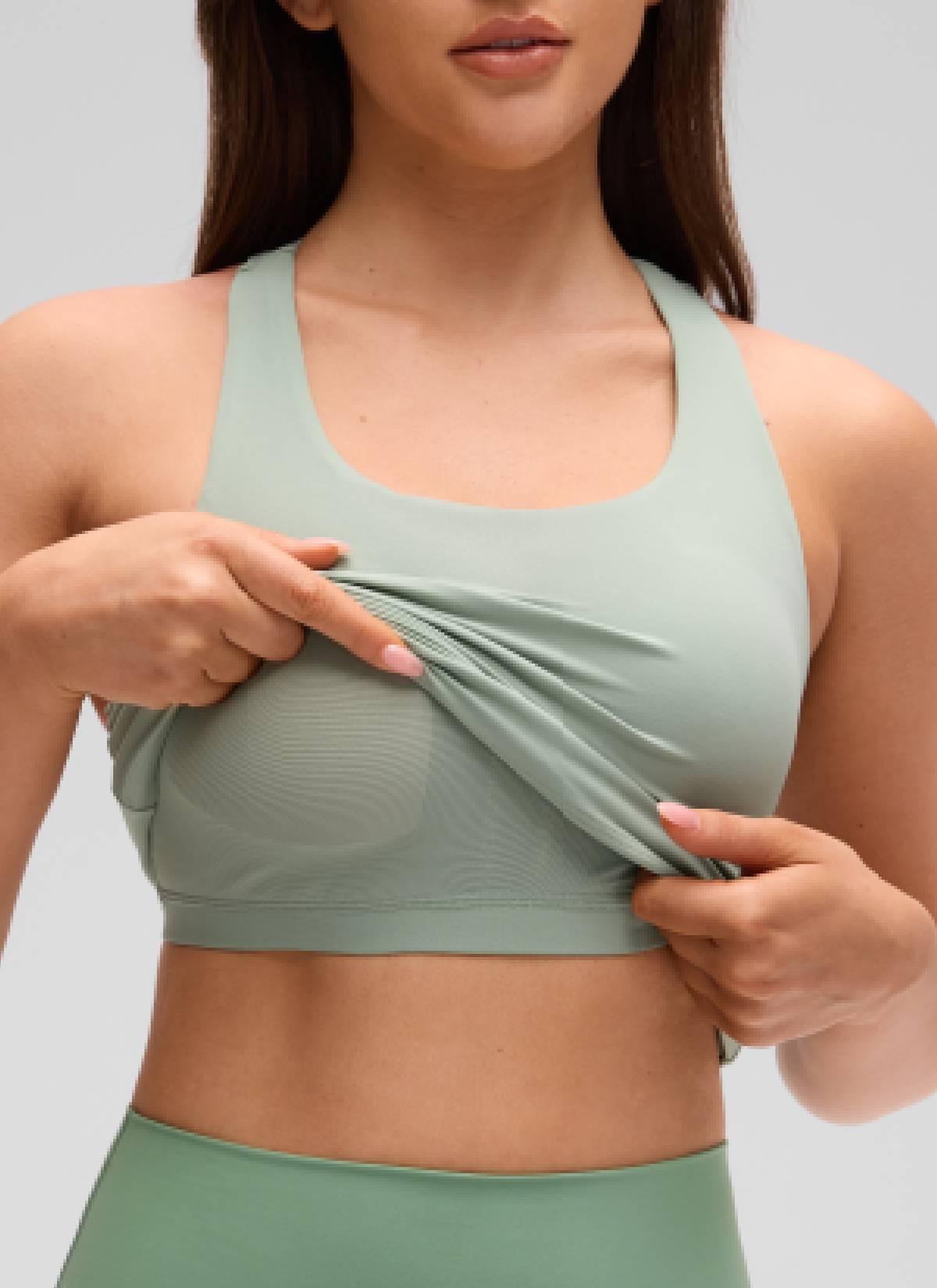Áo thun yoga ôm sát dành cho nữ CRZ YOGA - Mẫu " Butterluxe " - Áo ba lỗ có áo lót tích hợp - Màu xanh lá cây Palm Court