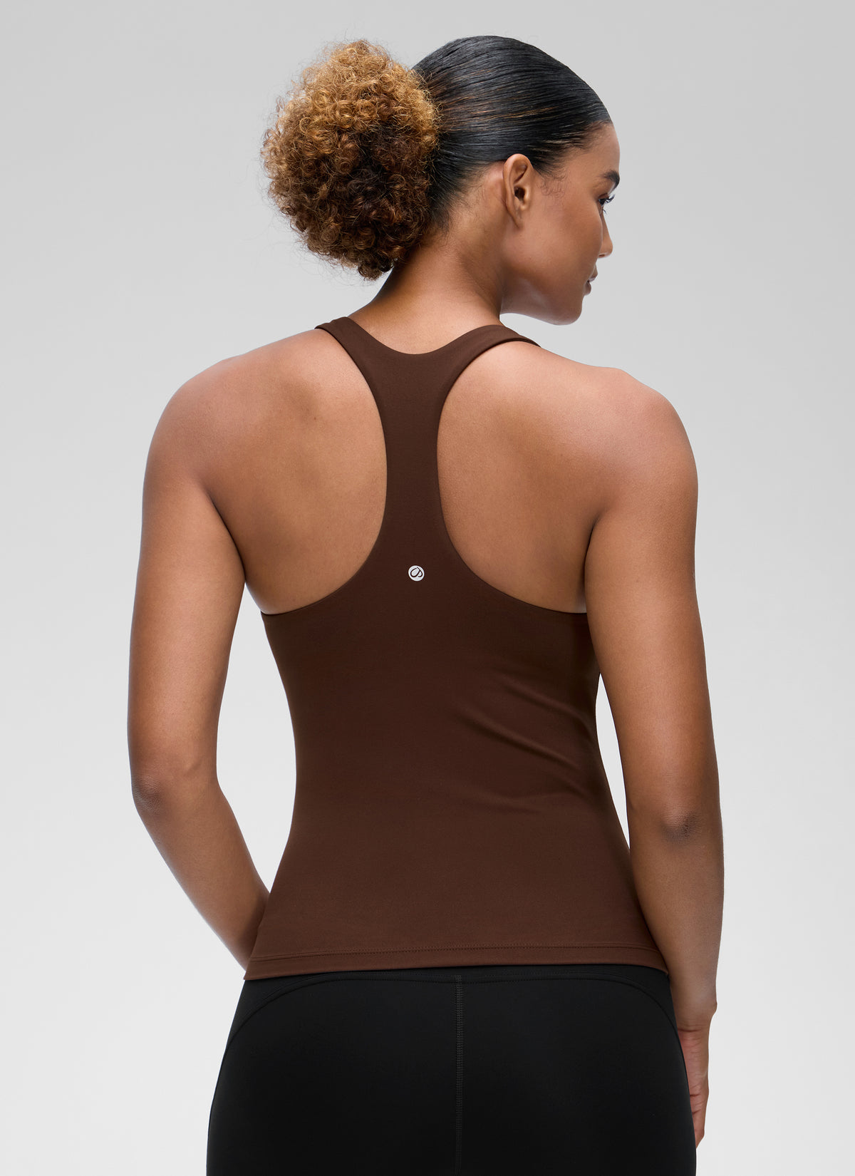 CRZ YOGA Women's Yoga Tight Fit Tops Butterluxe Built-in Bra Tank Lava Brown @model_info:Barbara