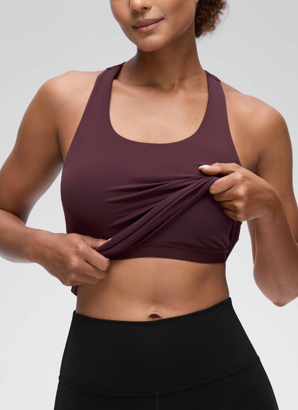Áo thun yoga ôm sát dành cho nữ CRZ YOGA - Mẫu áo ba lỗ có áo lót tích hợp “ Butterluxe ” - Màu Ripe Plum