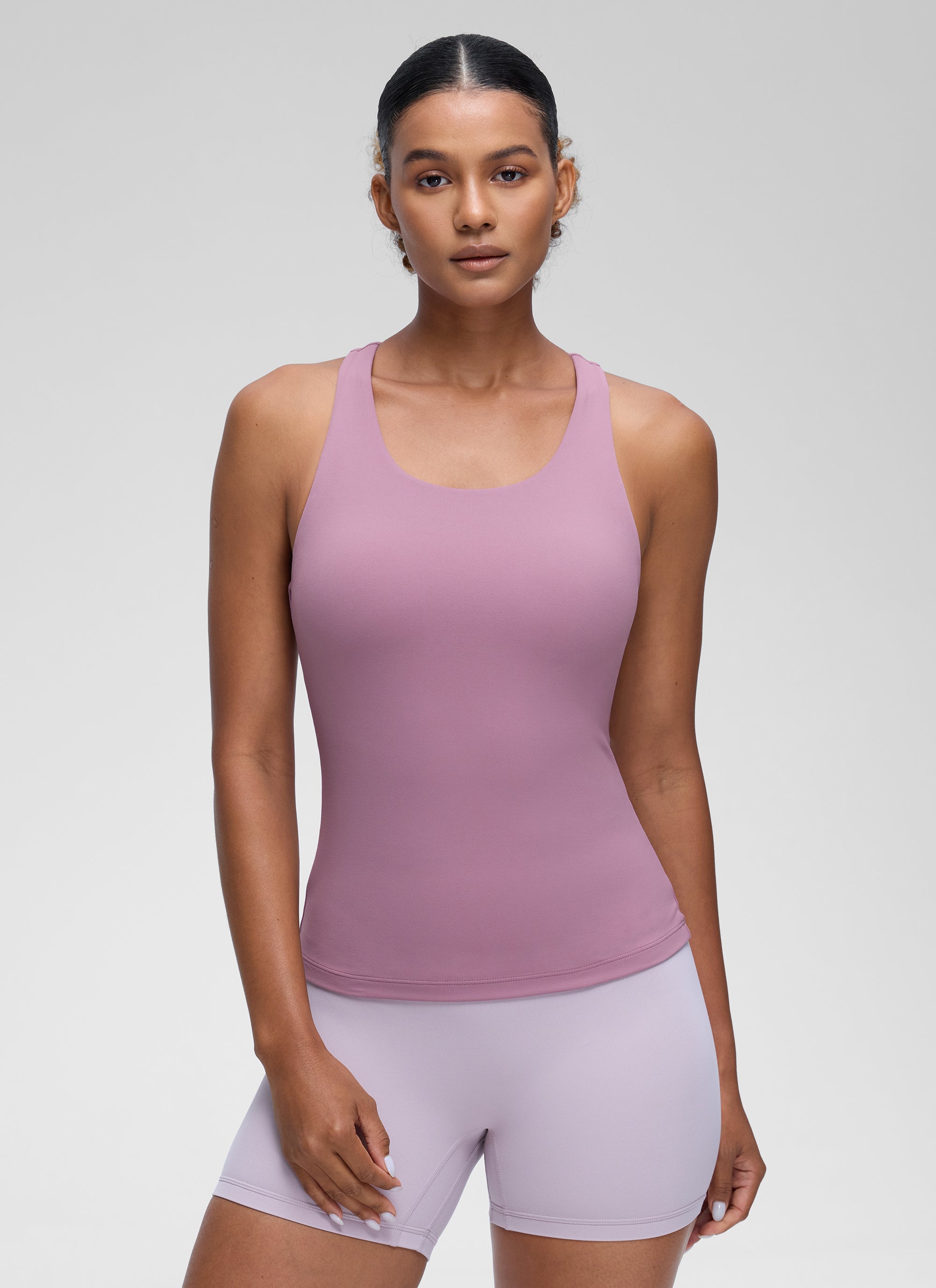 Áo thun yoga ôm sát dành cho nữ CRZ YOGA - Mẫu áo ba lỗ có áo lót tích hợp " Butterluxe " - Màu tím nhạt