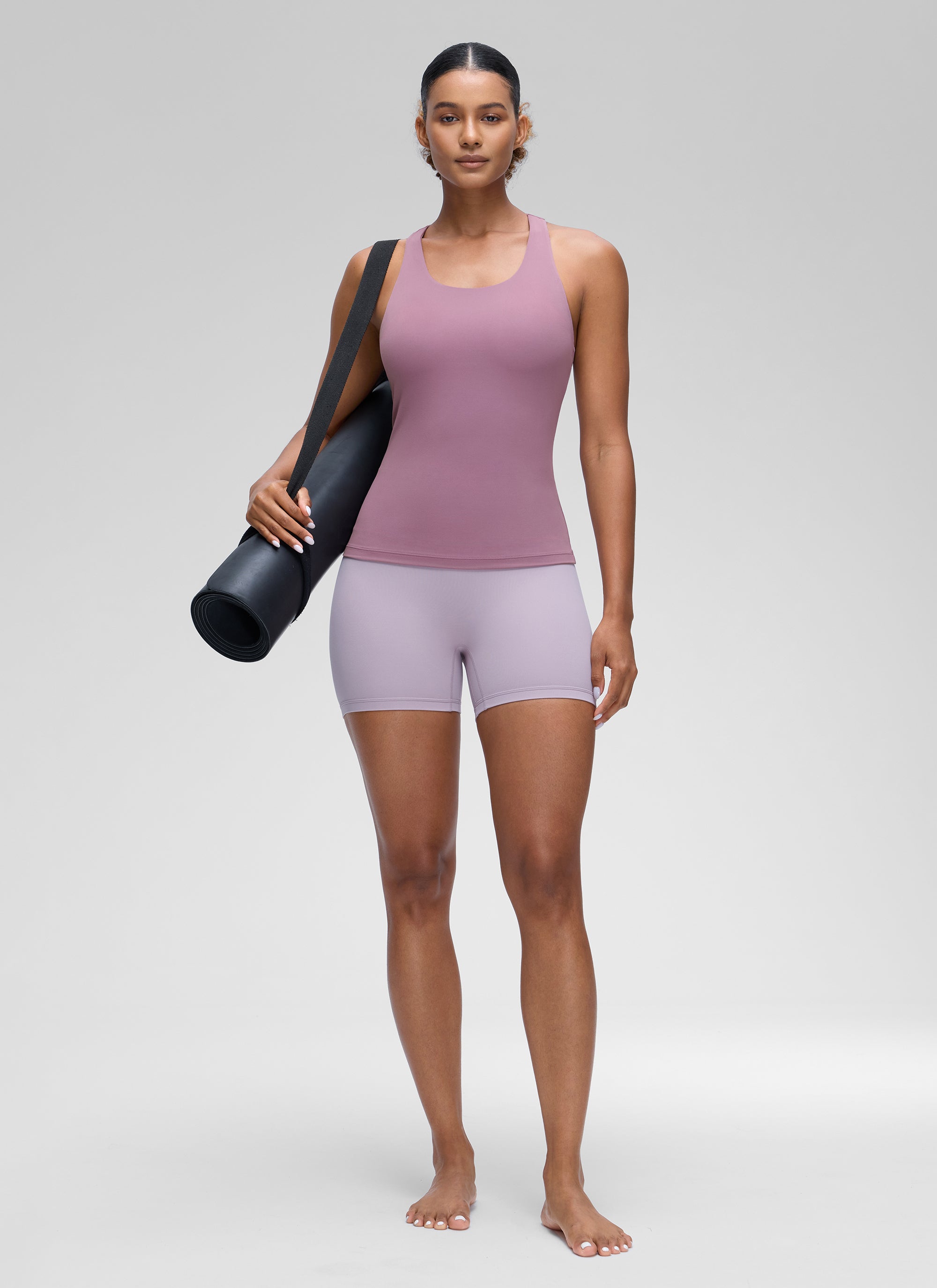 Áo thun yoga ôm sát dành cho nữ CRZ YOGA - Mẫu áo ba lỗ có áo lót tích hợp " Butterluxe " - Màu tím nhạt