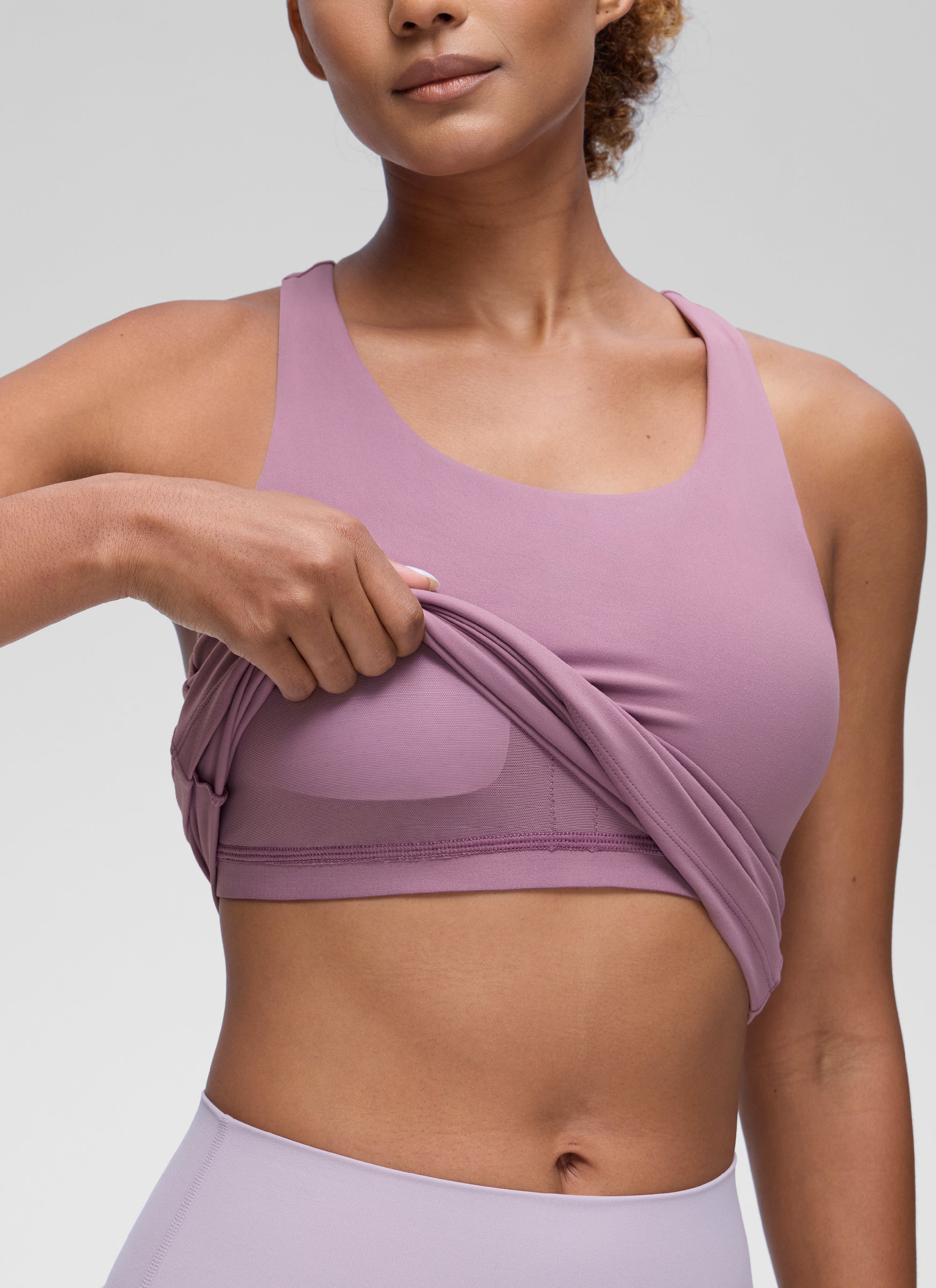 Áo thun yoga ôm sát dành cho nữ CRZ YOGA - Mẫu áo ba lỗ có áo lót tích hợp " Butterluxe " - Màu tím nhạt