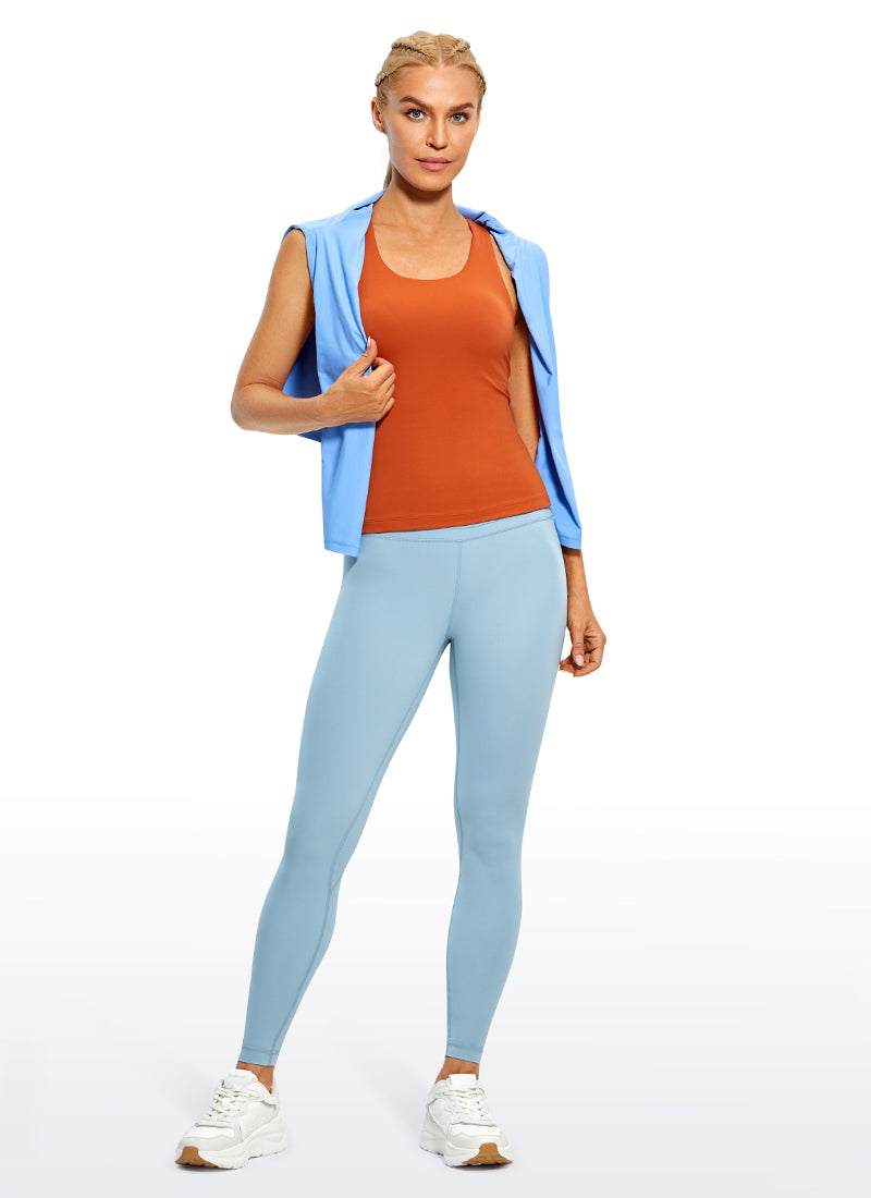 CRZ YOGA Women's Yoga Tight Fit Tops Butterluxe Built-in Bra Tank Willow @model_info:N