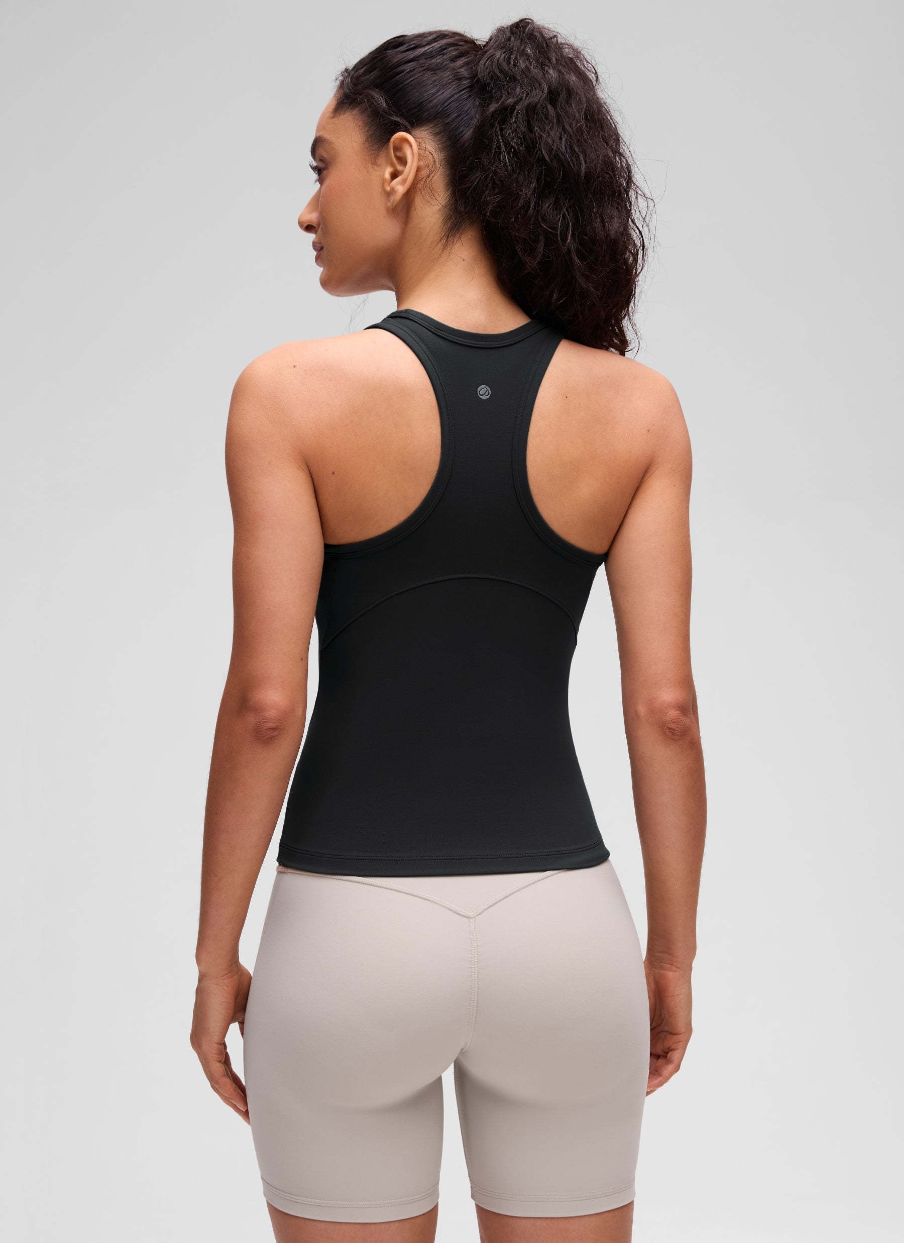 Baju Ketat Yoga Wanita CRZ YOGA Butterluxe Tank Top Leher Tinggi Hitam