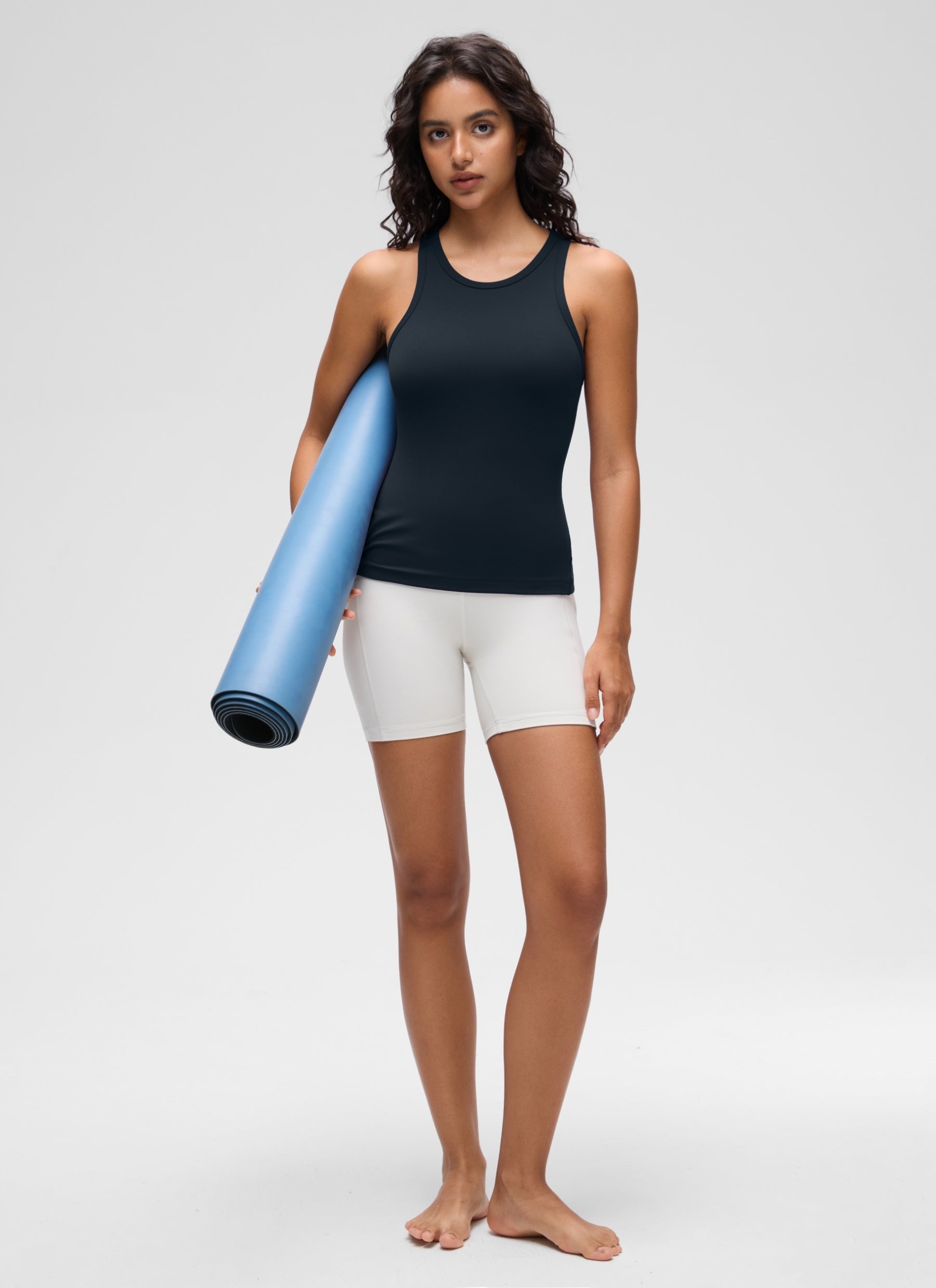 Baju Ketat Yoga Wanita CRZ YOGA Butterluxe Tank Top Leher Tinggi True Navy