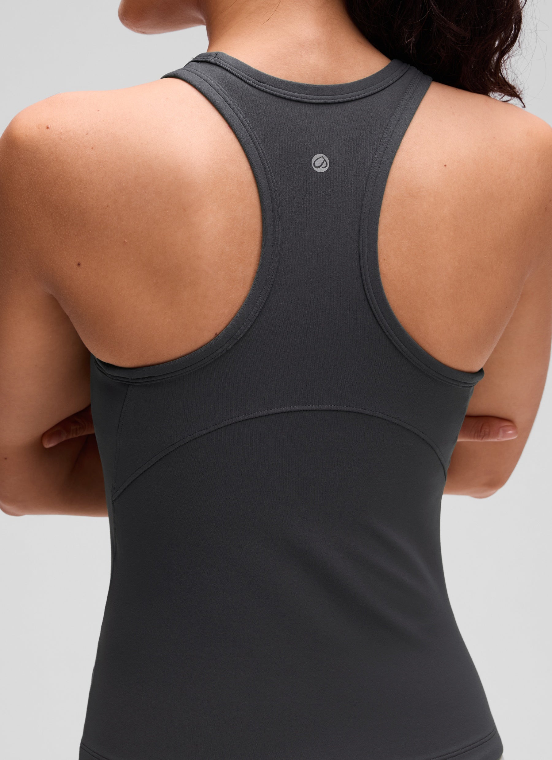 Baju Ketat Yoga Wanita CRZ YOGA Butterluxe Tank Top Leher Tinggi Kelabu Misterius