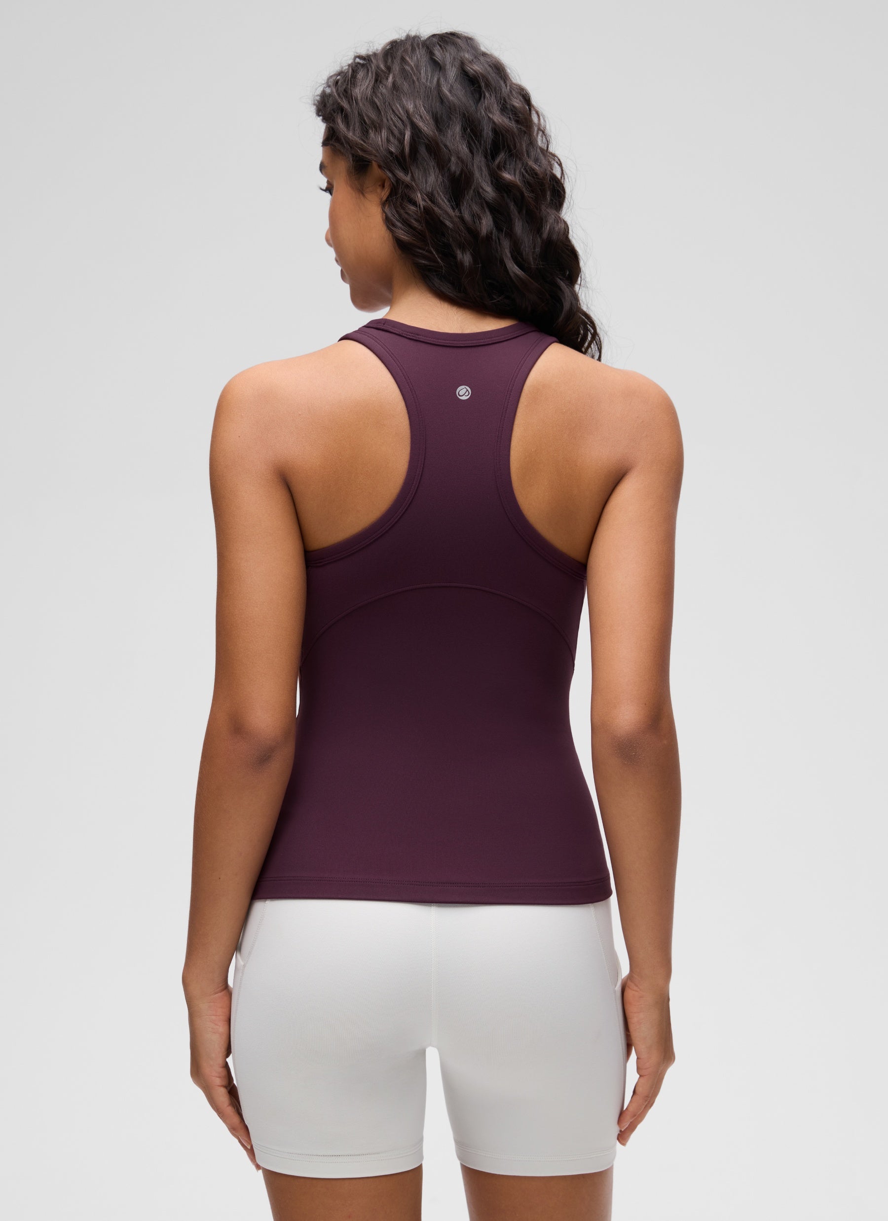 Baju Ketat Yoga Wanita CRZ YOGA Butterluxe Tank Top Leher Tinggi Ungu Tua