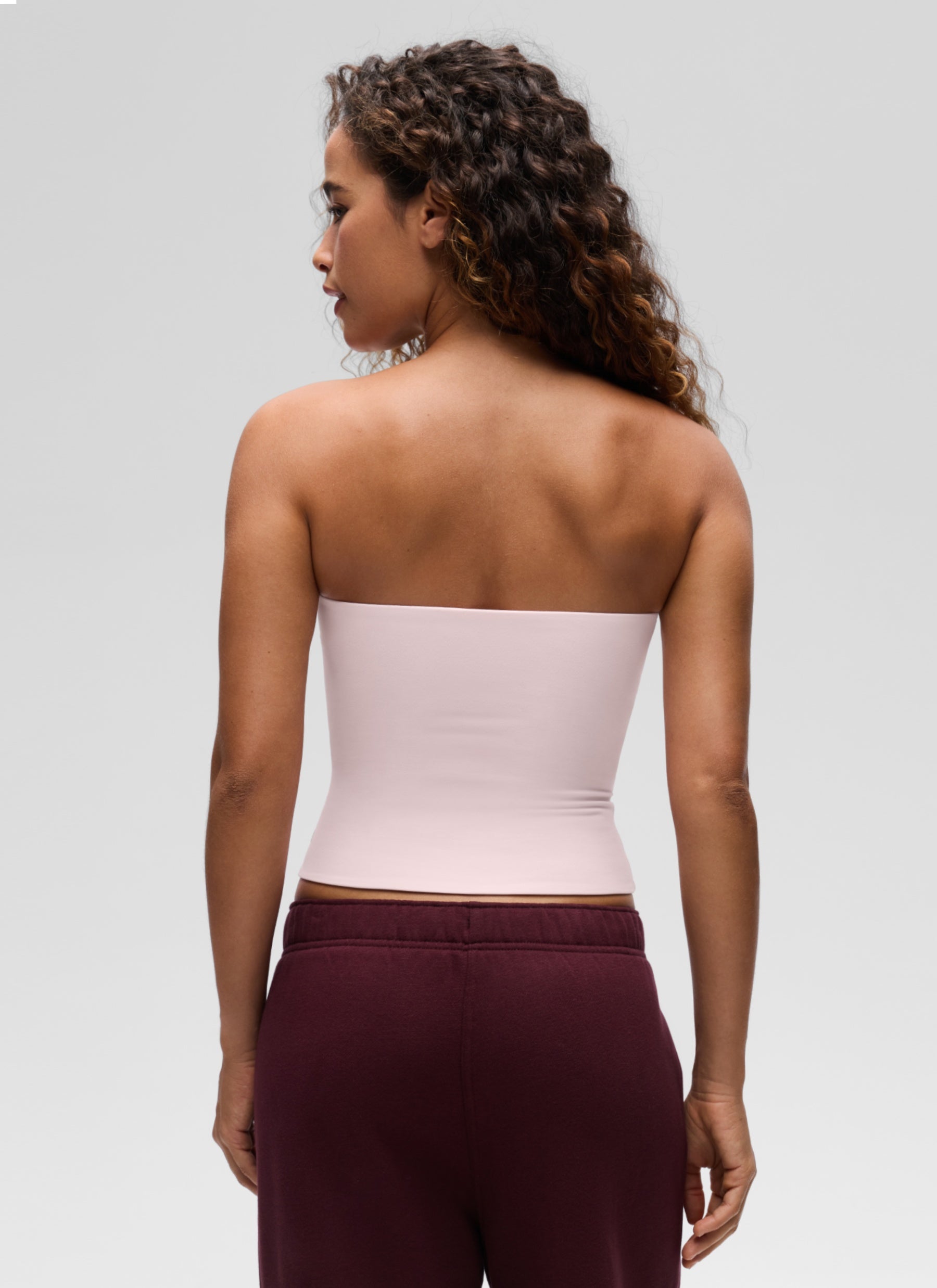 CRZ YOGA विमेंस कैज़ुअल Butterluxe टाइट फिट स्ट्रैपलेस टॉप्स स्ट्रॉबेरी पिंक