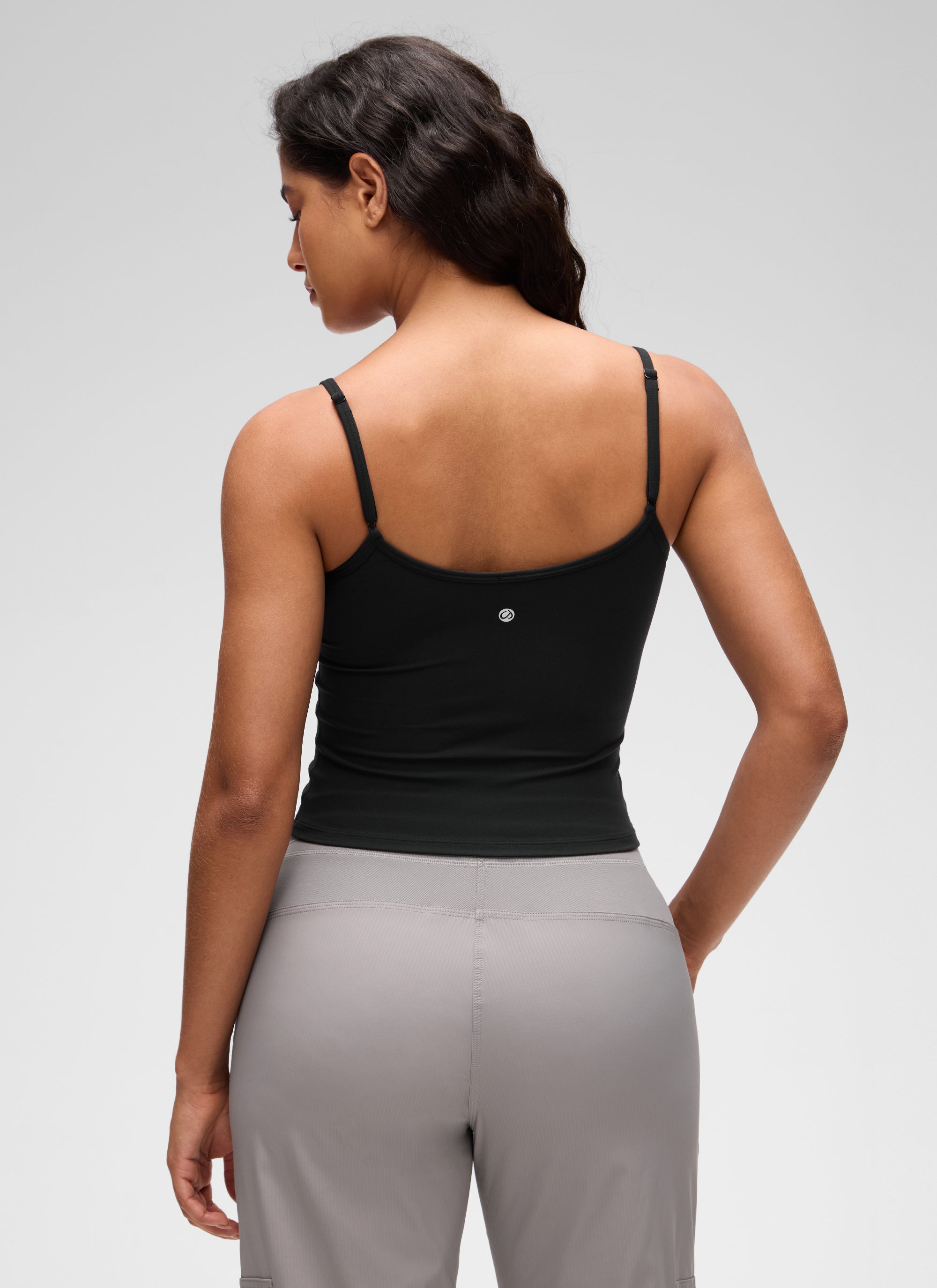 CRZ YOGA Áo thun không tay nữ kiểu dáng thoải mái, cổ tròn, lưng khoét chữ U, lót kép, màu đen ( Butterluxe )