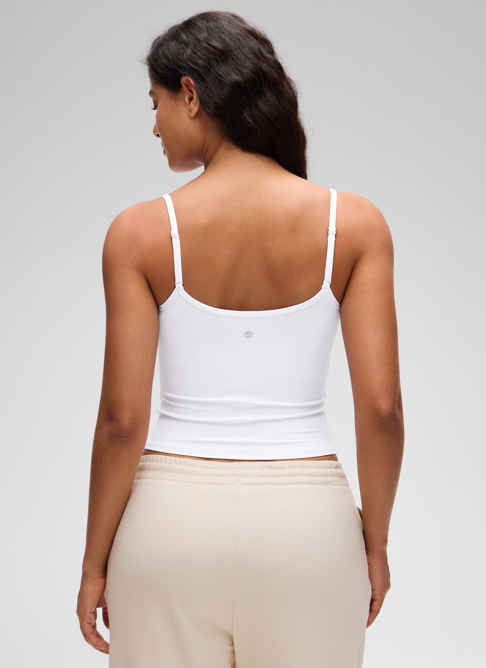 CRZ YOGA Áo thun không tay nữ kiểu dáng thoải mái, cổ tròn, lưng khoét chữ U, lót kép, màu trắng ( Butterluxe )